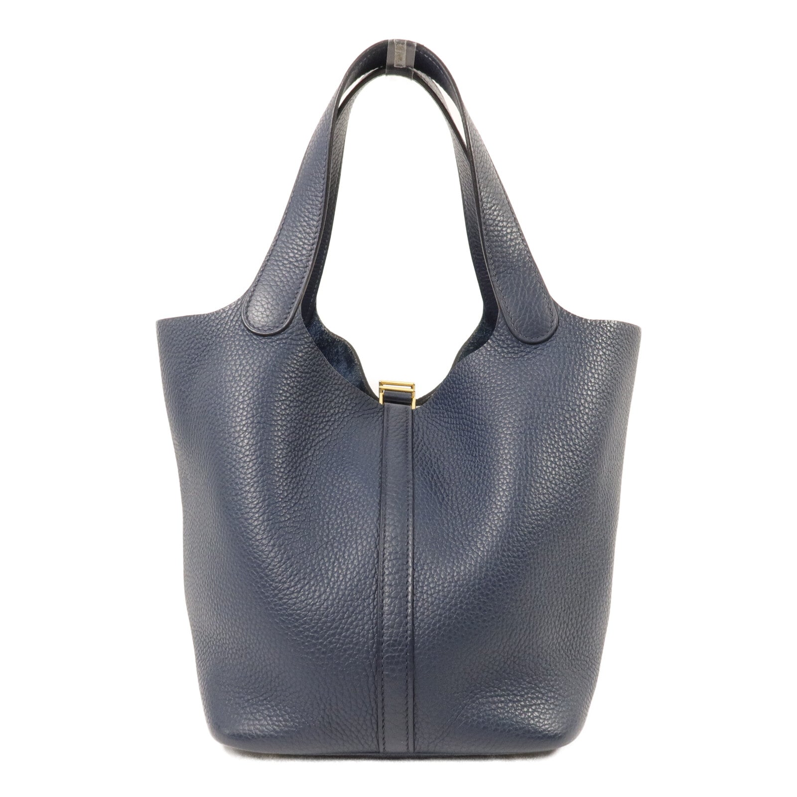 HERMES Clemence皮革Picotin MM手挽袋Bleu De Prusse
