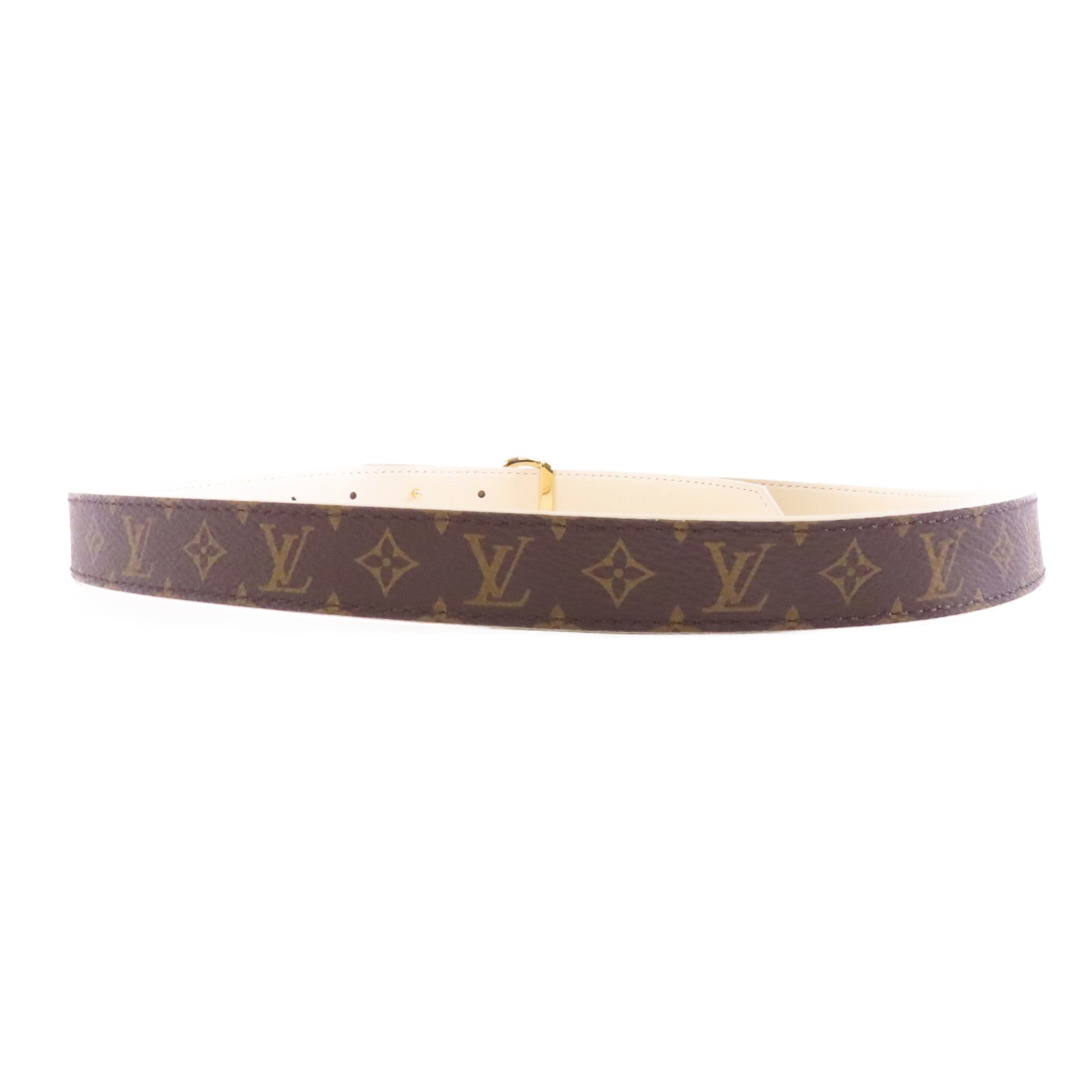 LOUIS VUITTON Monogram Circle Prime Belt 75cm金扣皮帶棕色