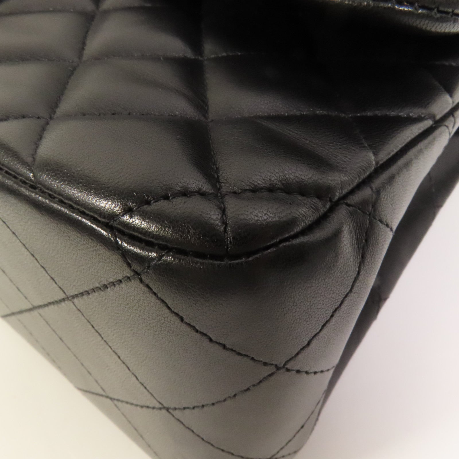 CHANEL 羊皮皮革Large Classic銀扣鏈帶肩背袋