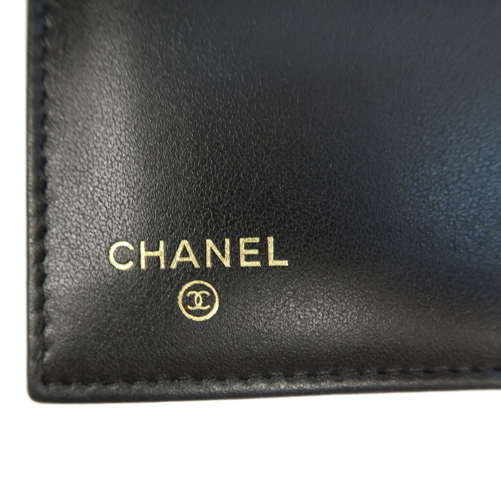 CHANEL 菱格Caviar皮革Wallet金扣長錢包黑色