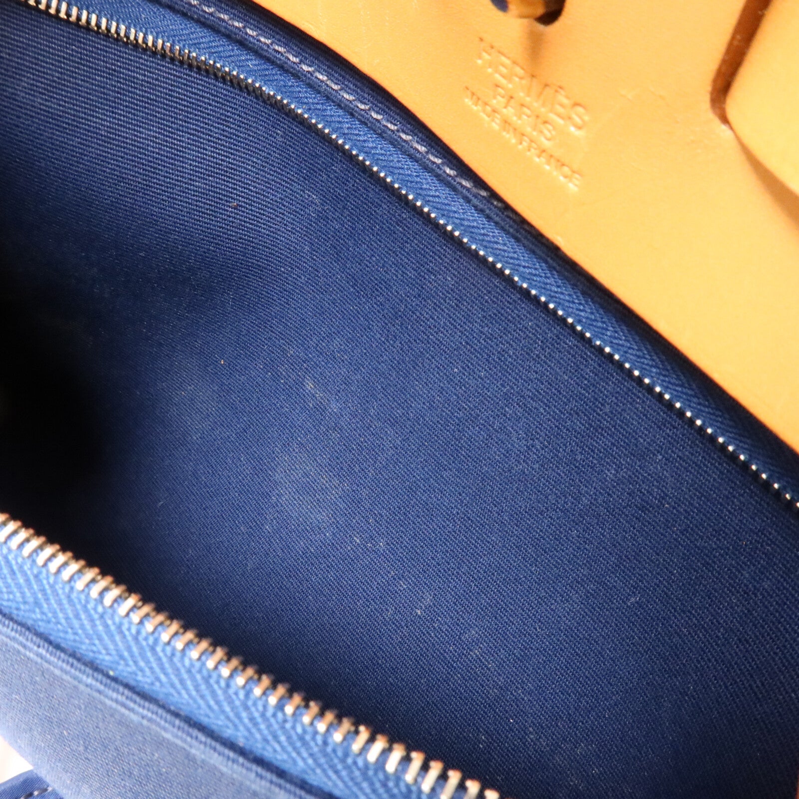 HERMES 帆布Herbag PM手挽肩背兩用袋Bleu Saphir