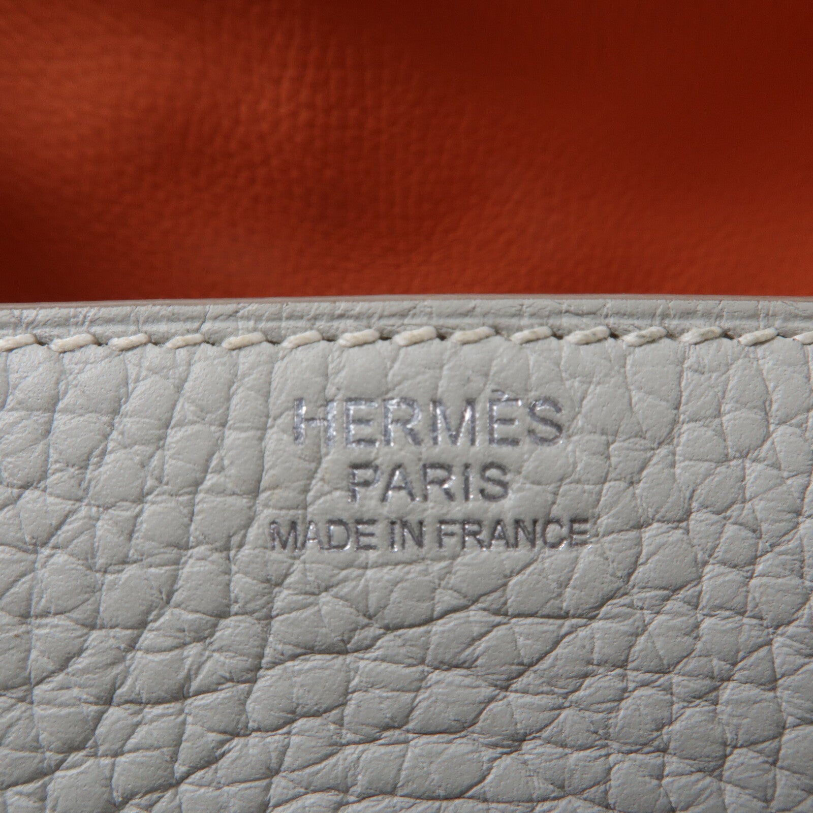 HERMES Clemence皮革Lindy 30手挽肩背兩用袋Craie/Crevette