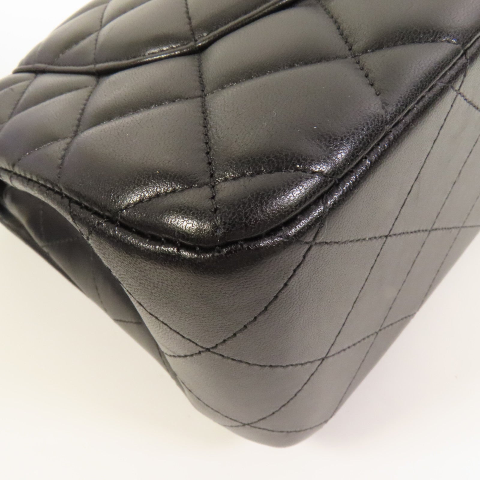 CHANEL 羊皮皮革Large Classic銀扣鏈帶肩背袋