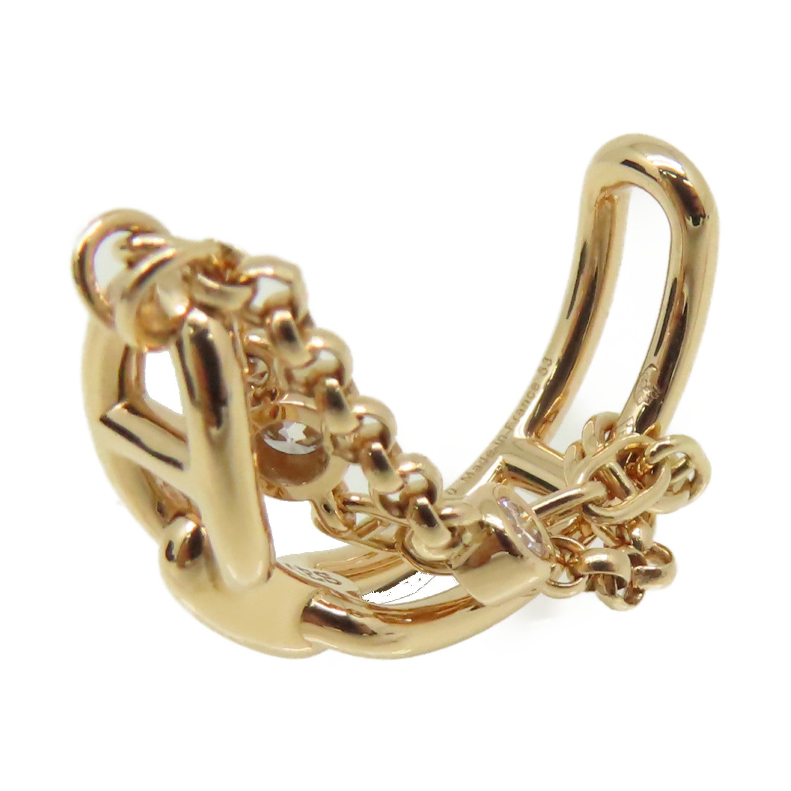 HERMES 【激減優惠】18K玫瑰金Bague Chaine Diamond Ancre Ring 0.1ct鑽石戒指#53