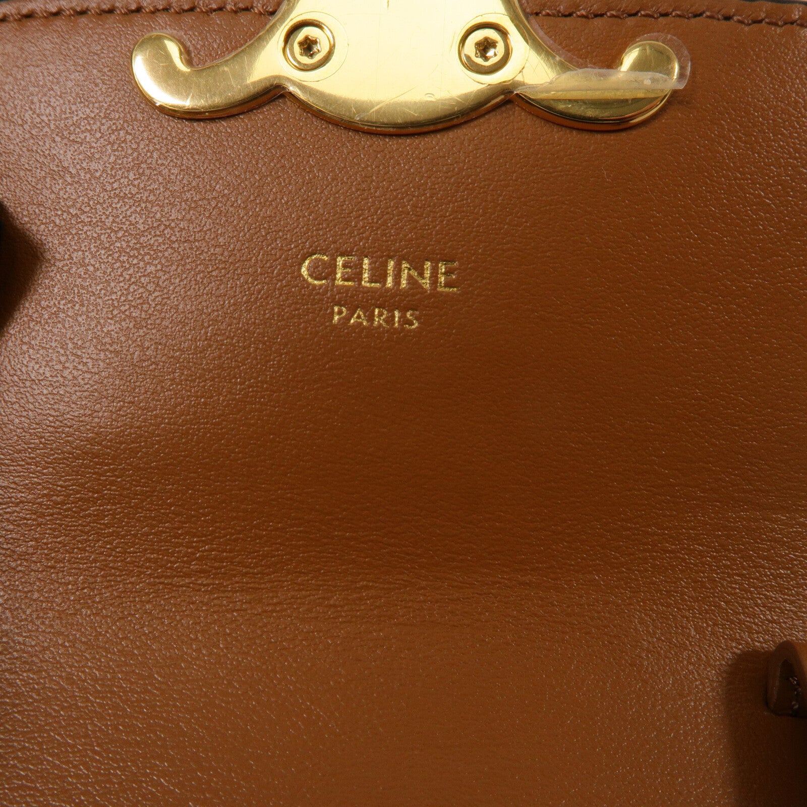 CELINE 塗層帆布/牛皮皮革Mini Claude肩背袋