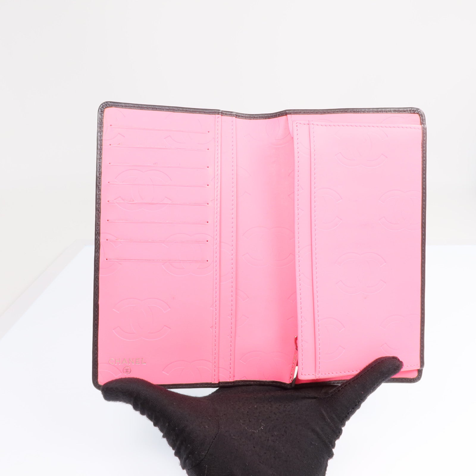 CHANEL 牛皮皮革Cambon Long Wallet銀扣長錢包