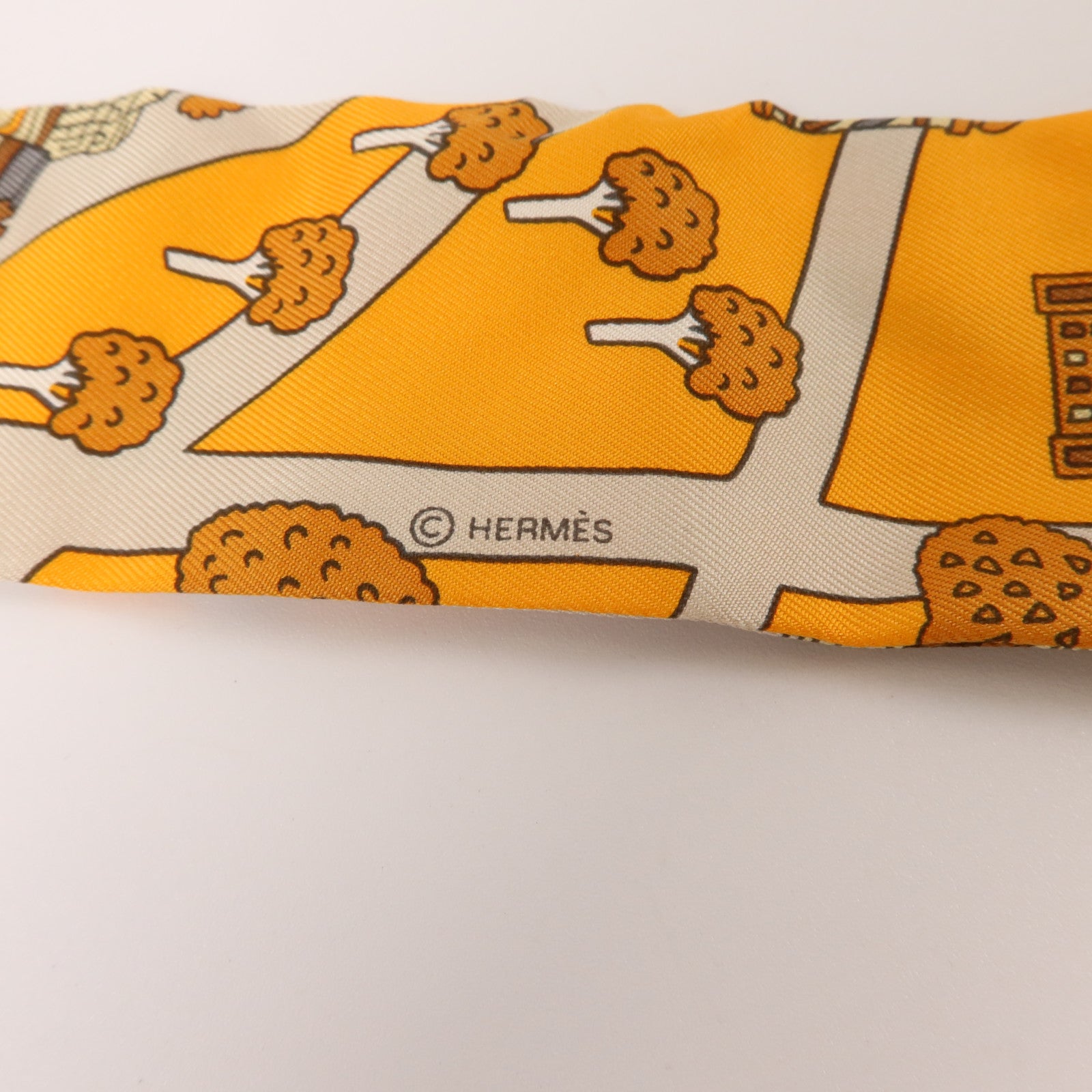 HERMES 絲質Twilly絲巾