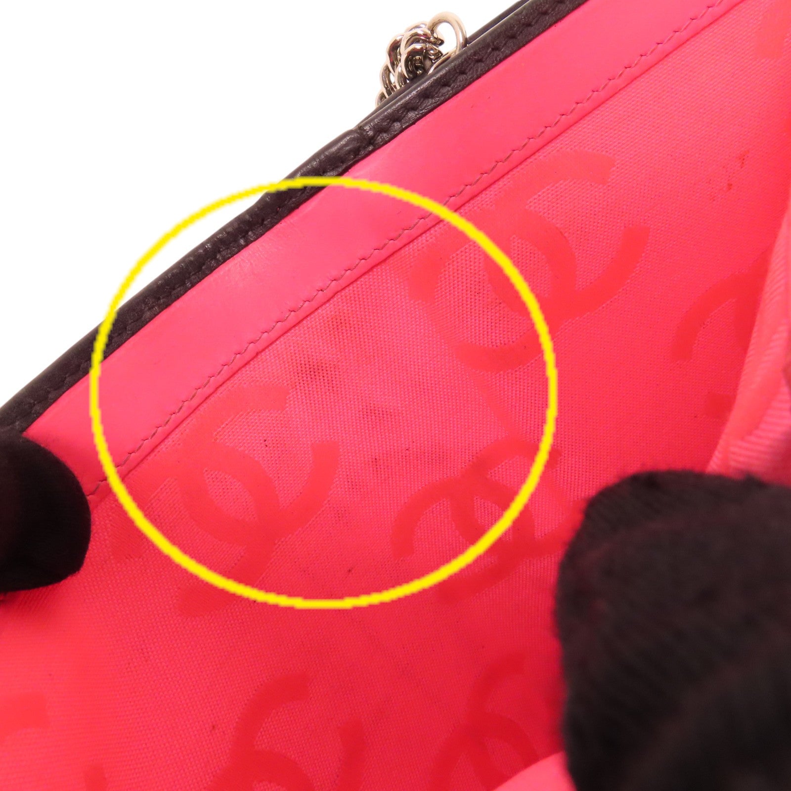 CHANEL 牛皮皮革Cambon Wallet銀扣短錢包