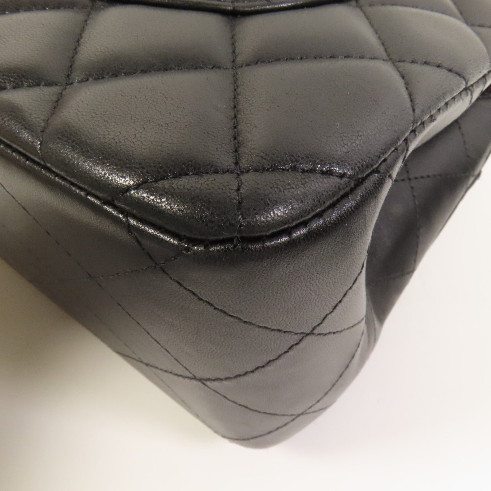 CHANEL 羊皮皮革Large Classic銀扣鏈帶肩背袋