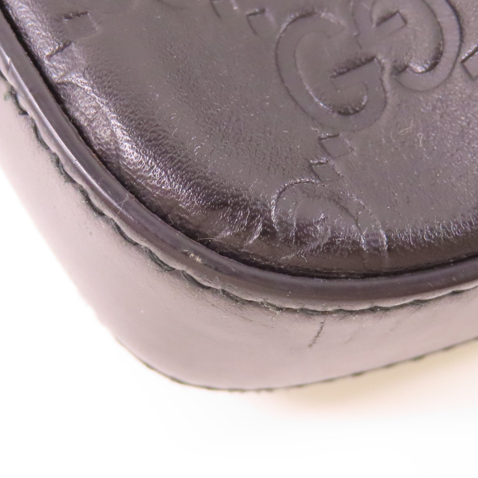 GUCCI 牛皮皮革Shoulder Bag銀扣肩背袋