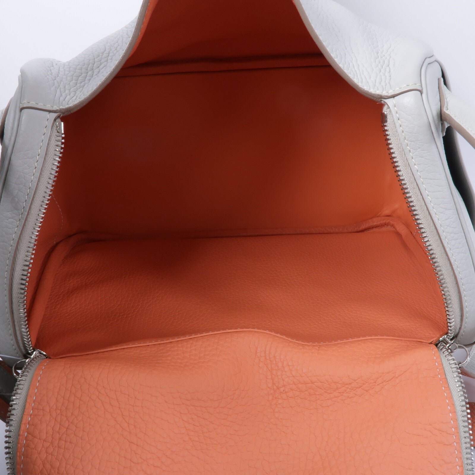 HERMES Clemence皮革Lindy 30手挽肩背兩用袋Craie/Crevette