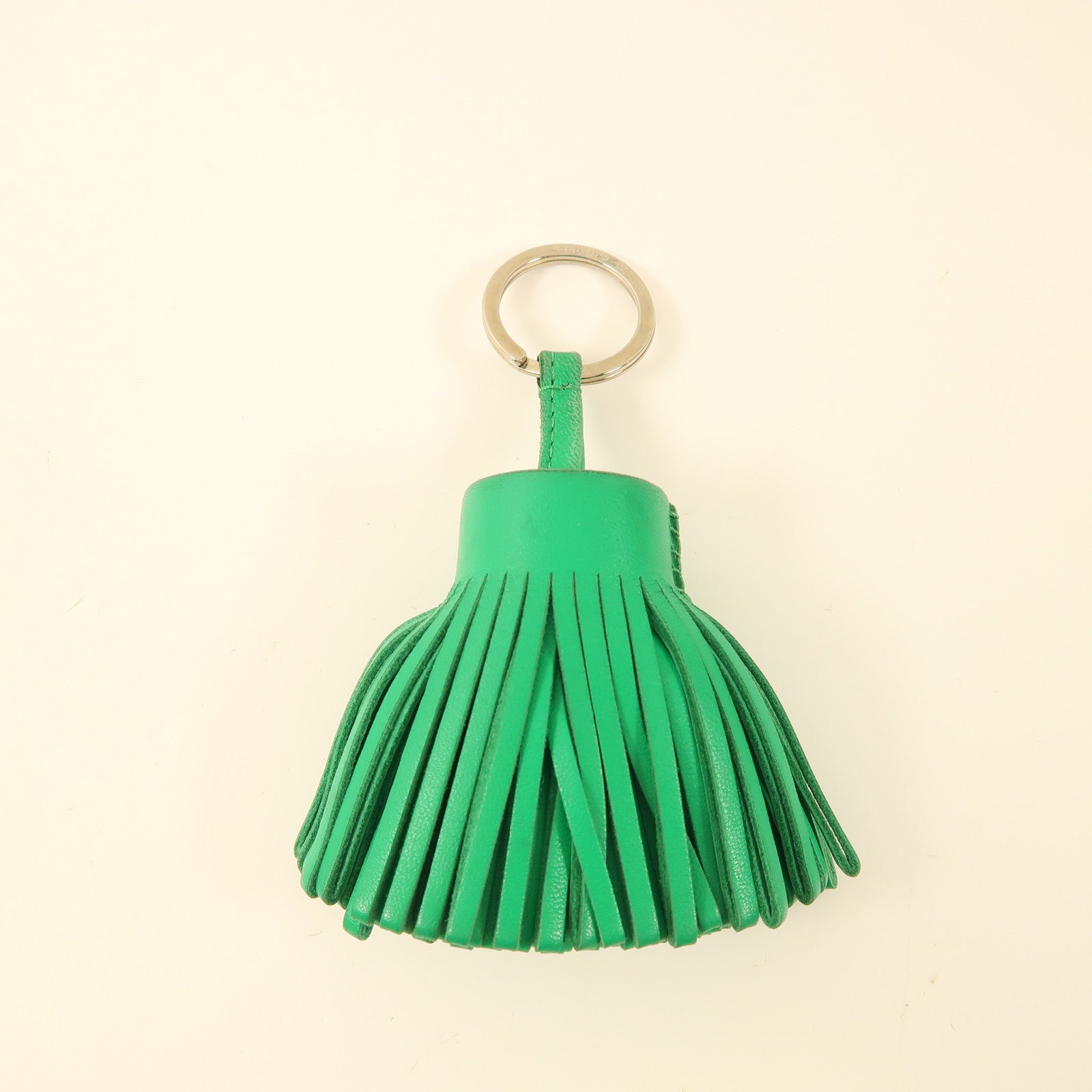 HERMES 【激減優惠】Swift皮革Carmen Key Ring銀扣鑰匙圈Green