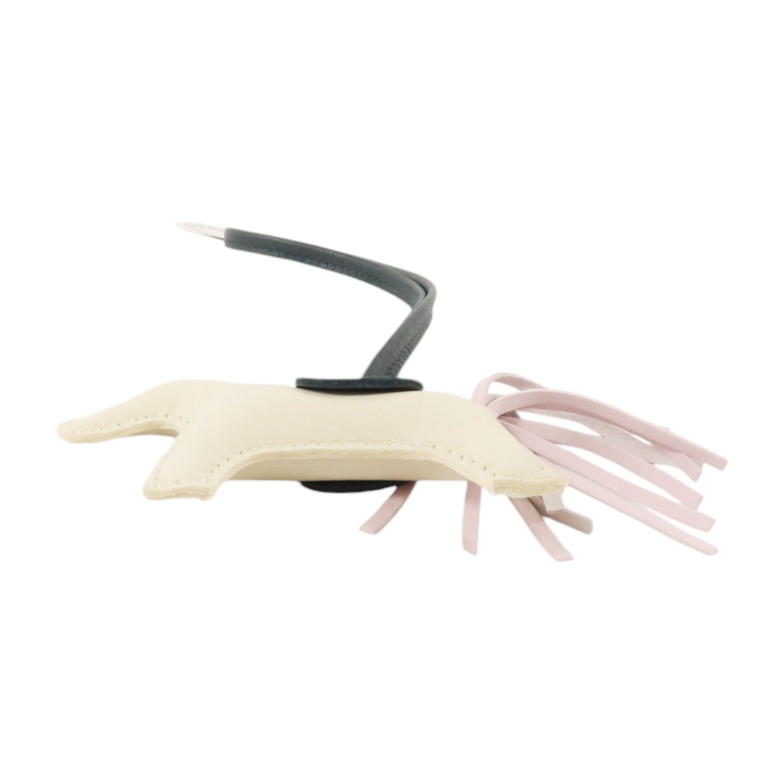 HERMES Milo皮革Rodeo PM掛飾Craie/Mauve Pale/Ver