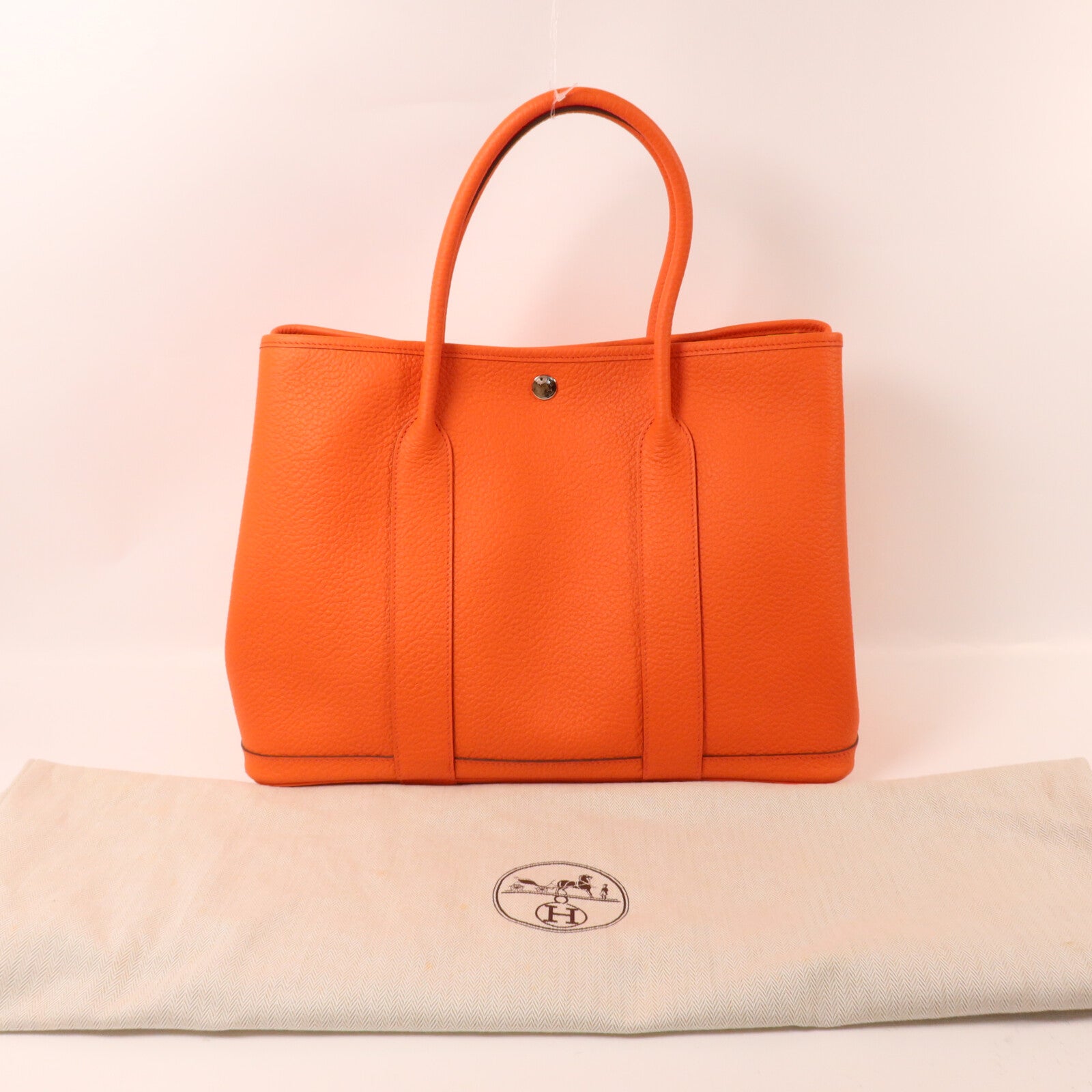 HERMES Negonda皮革Garden Party PM手挽袋Orange