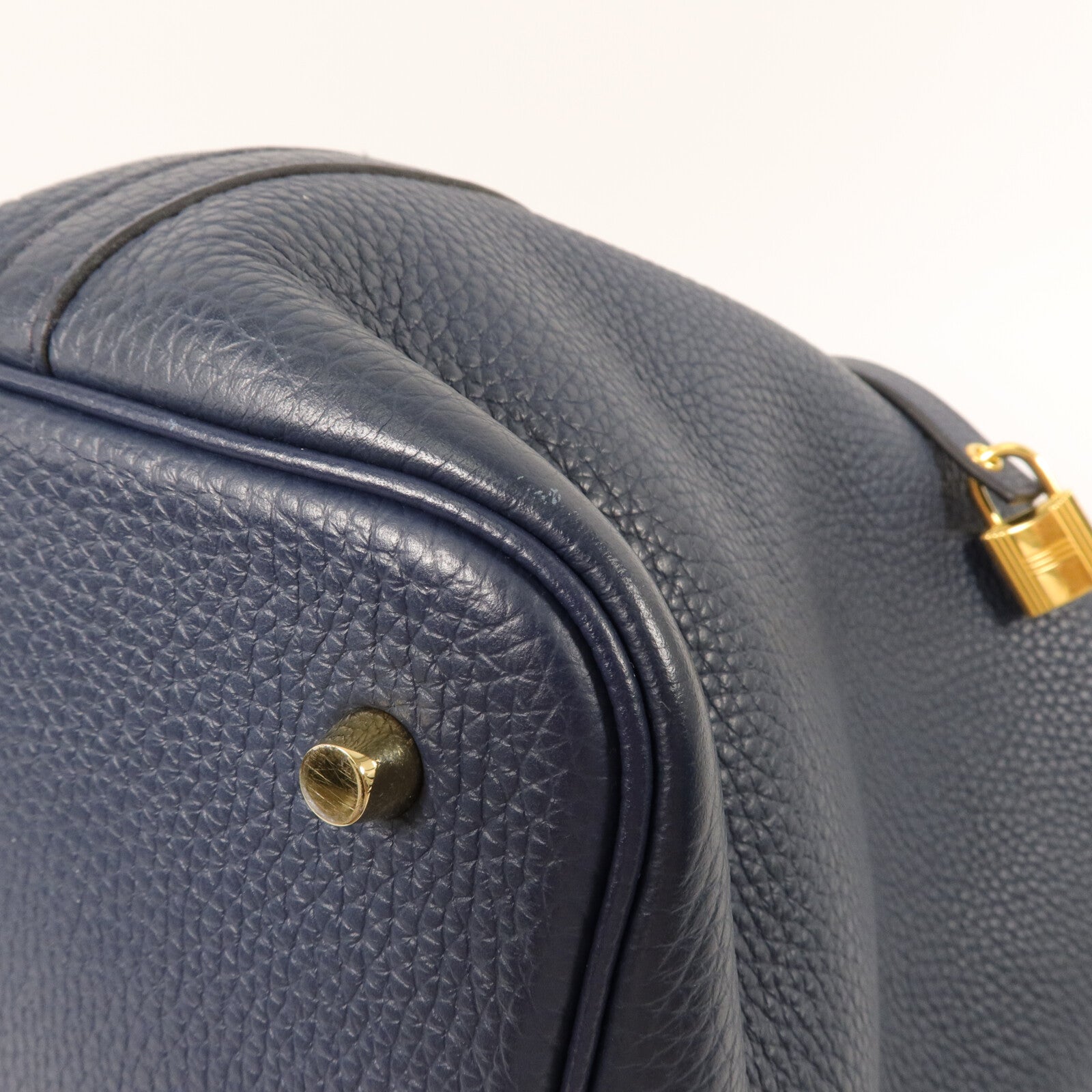 HERMES Clemence皮革Picotin MM手挽袋Bleu De Prusse