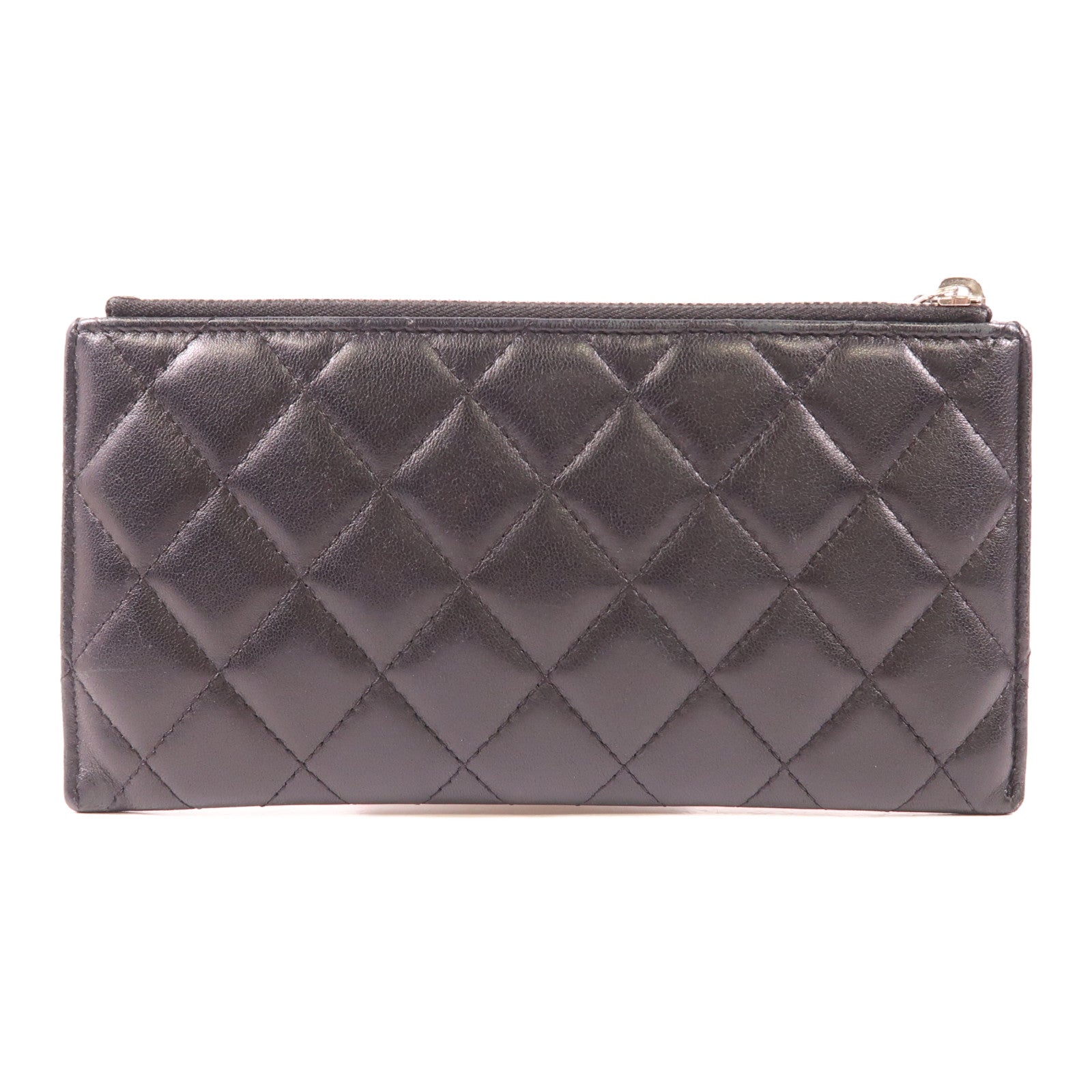 CHANEL 羊皮皮革Long Wallet銀扣長錢包