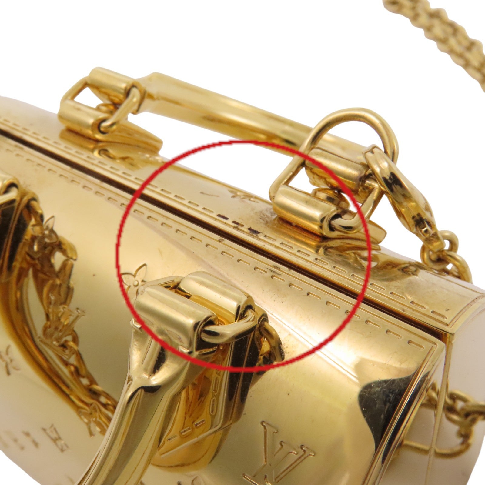 LOUIS VUITTON 金屬Speedy Charm Bag金扣鏈帶掛飾