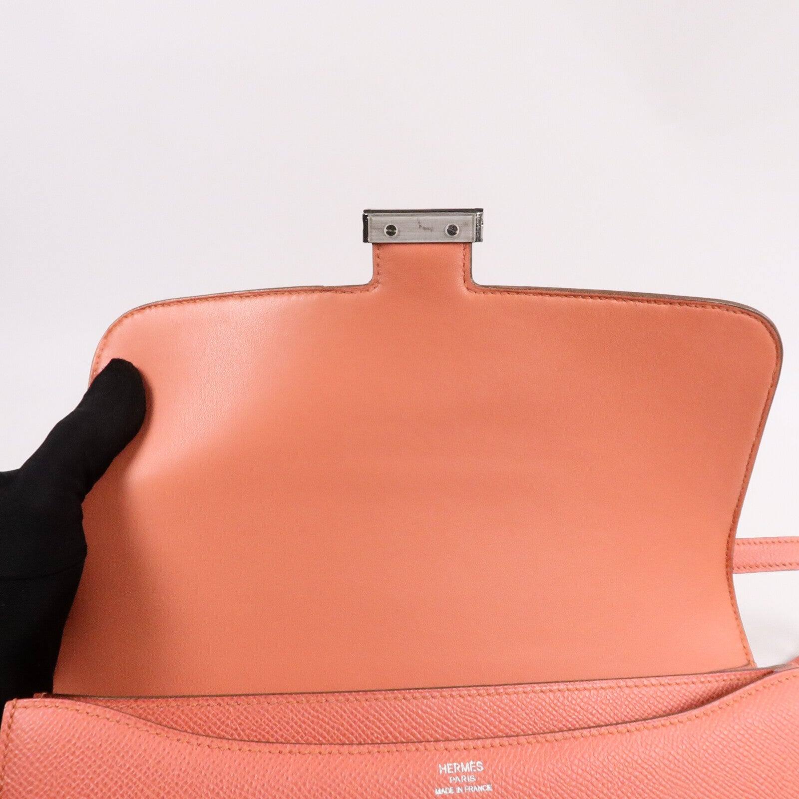 HERMES Epsom皮革Constance Elan肩背袋Crevette