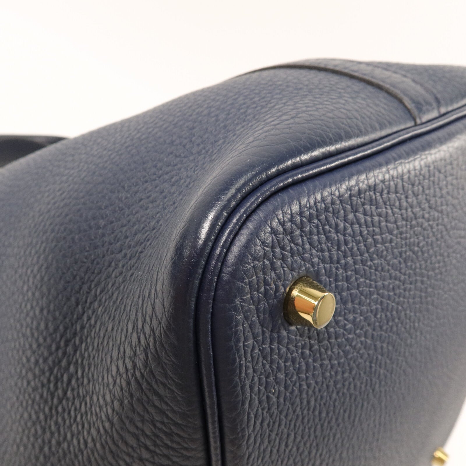 HERMES Clemence皮革Picotin MM手挽袋Bleu De Prusse