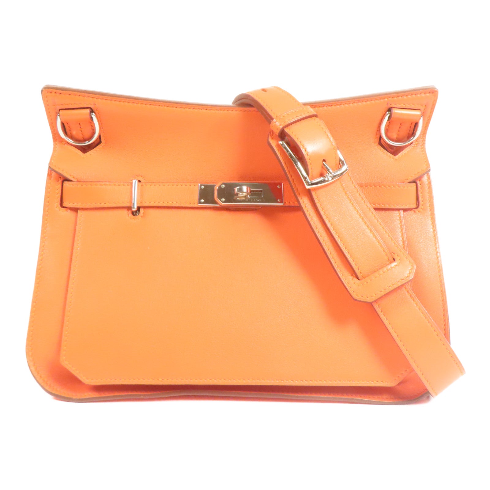 HERMES PHW Jypsiere 28 Shoulder Bag Swift Leather Flamingo