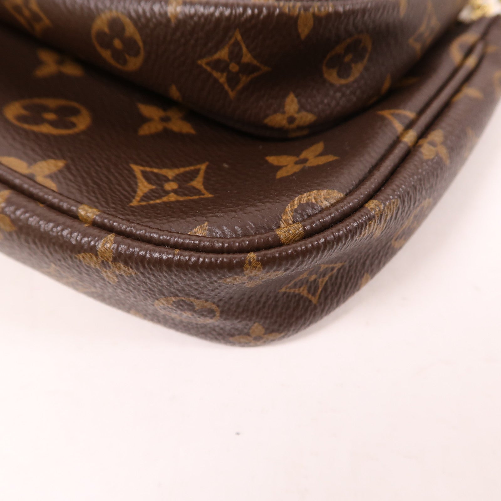 LOUIS VUITTON Monogram Multi Pochette Accessoires金扣手挽肩背兩用袋棕色