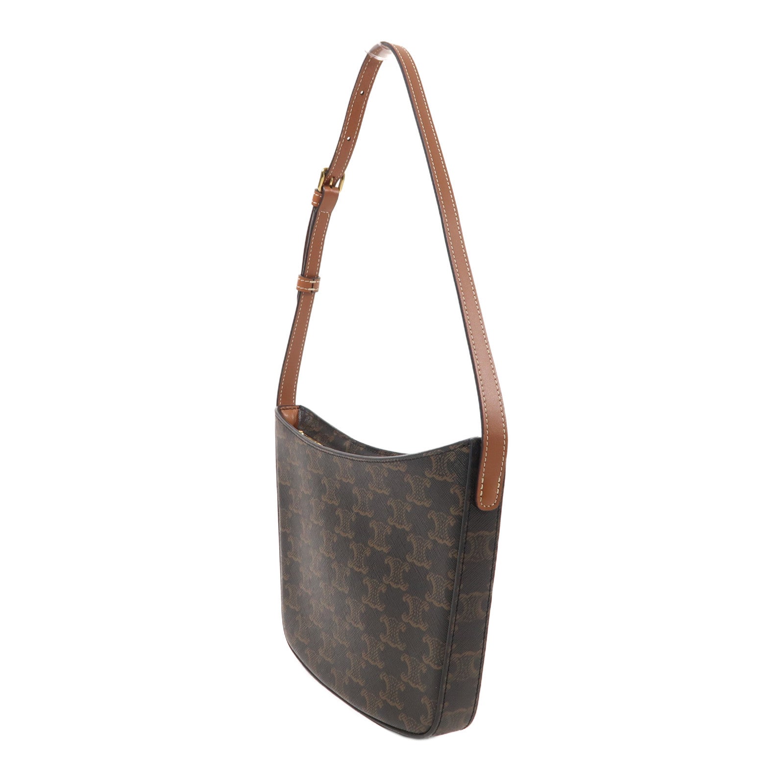 CELINE 塗層帆布Croque金扣肩背袋
