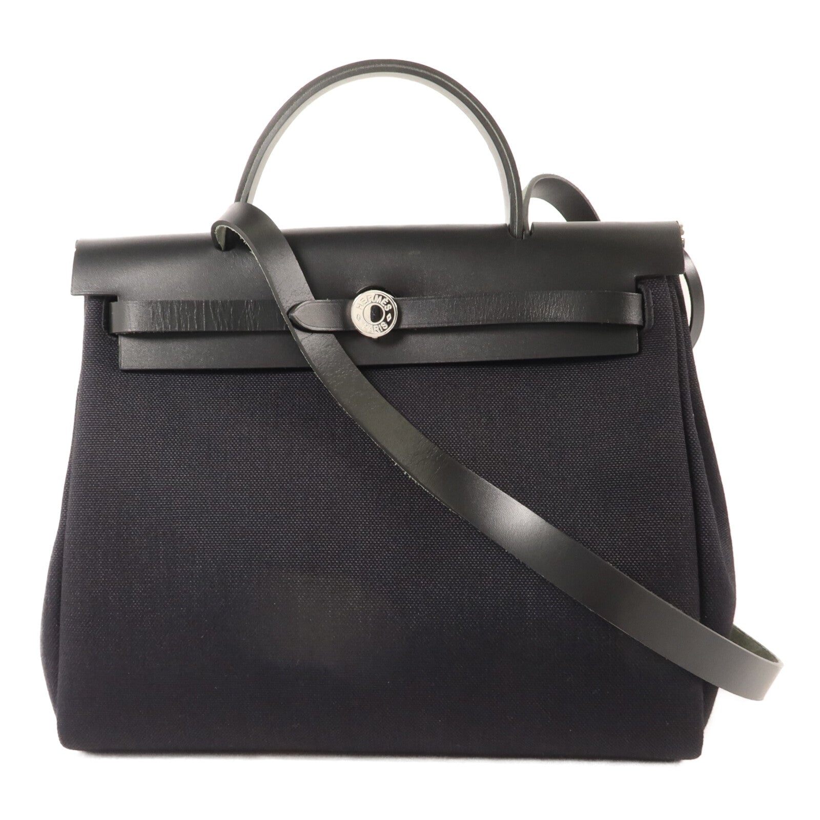 HERMES 帆布Herbag PM手挽肩背兩用袋Noir