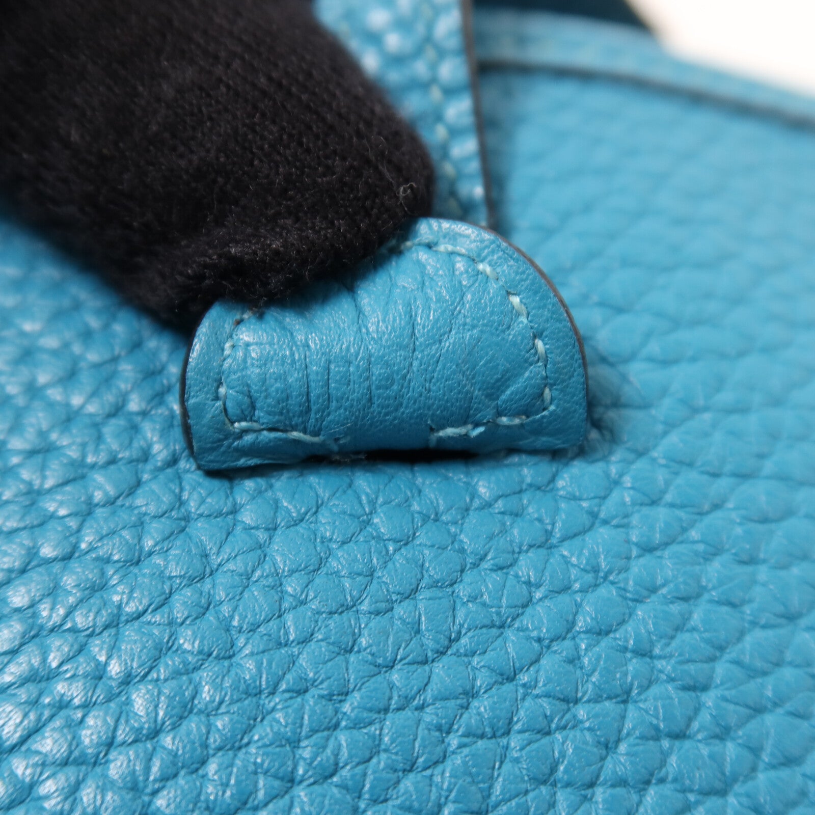 HERMES 【激減優惠】Clemence皮革Evelyne TPM銀扣肩背袋Bleu Paon