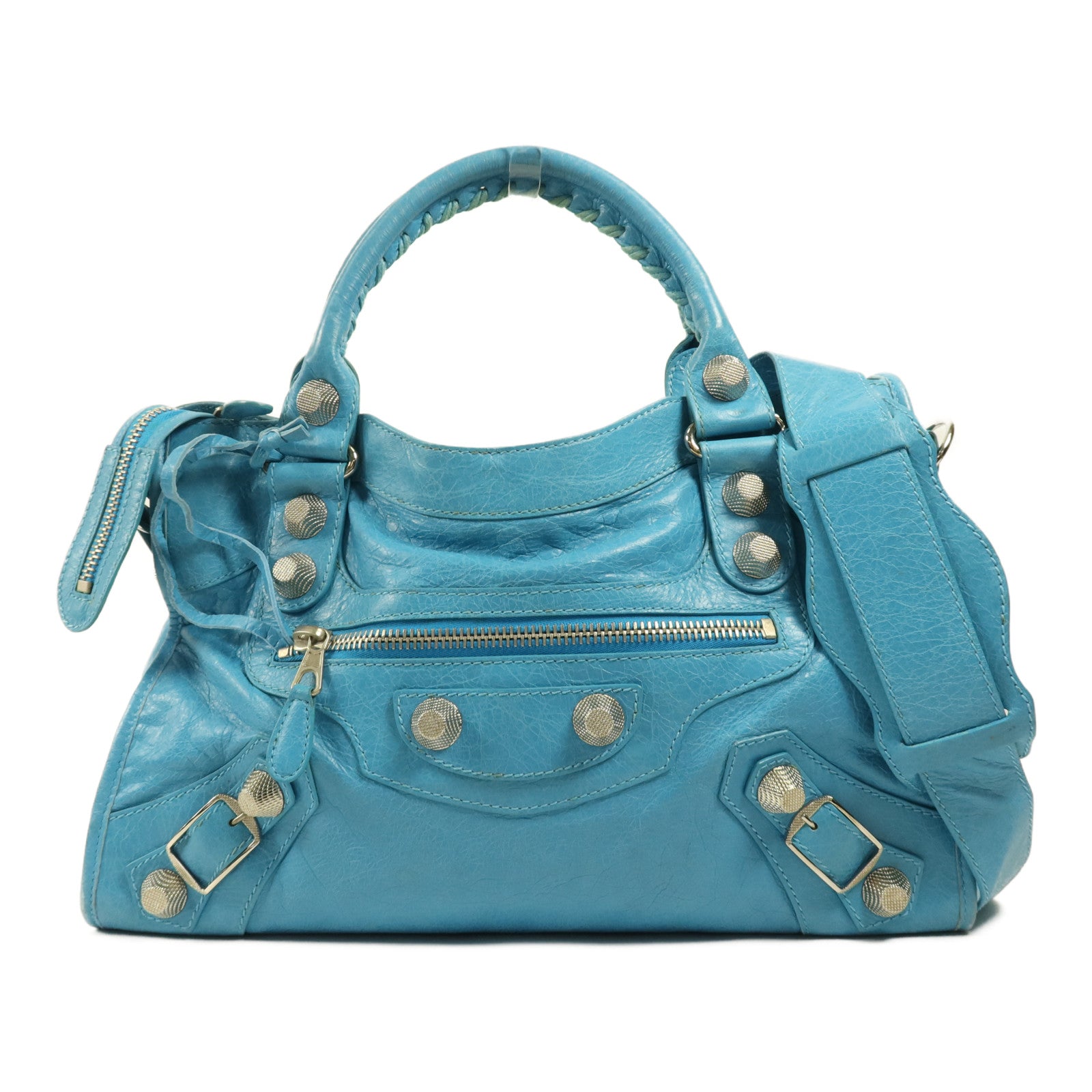 BALENCIAGA 牛皮皮革City銀扣手挽肩背兩用袋