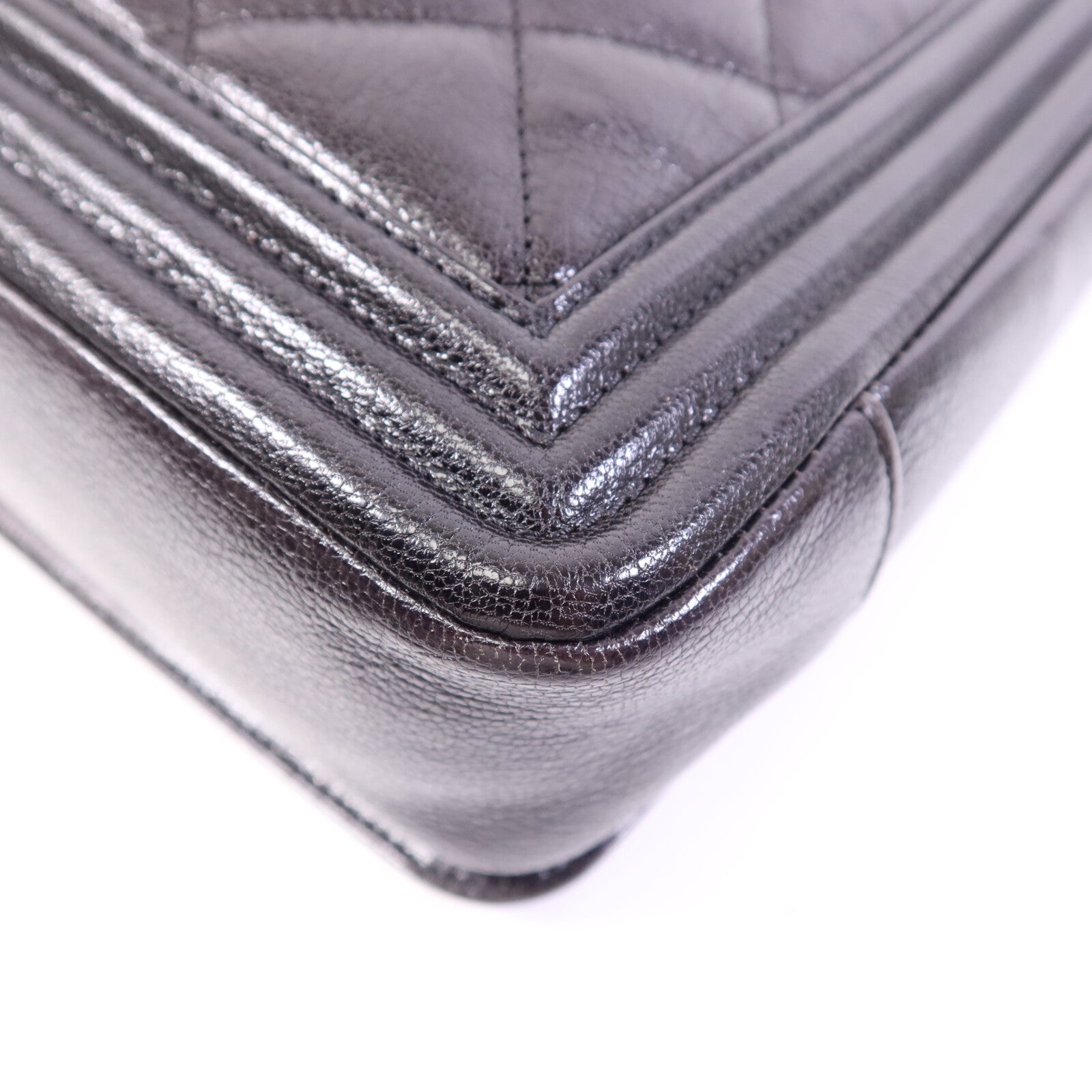 CHANEL 牛皮皮革Boy 30銀扣鏈帶肩背袋