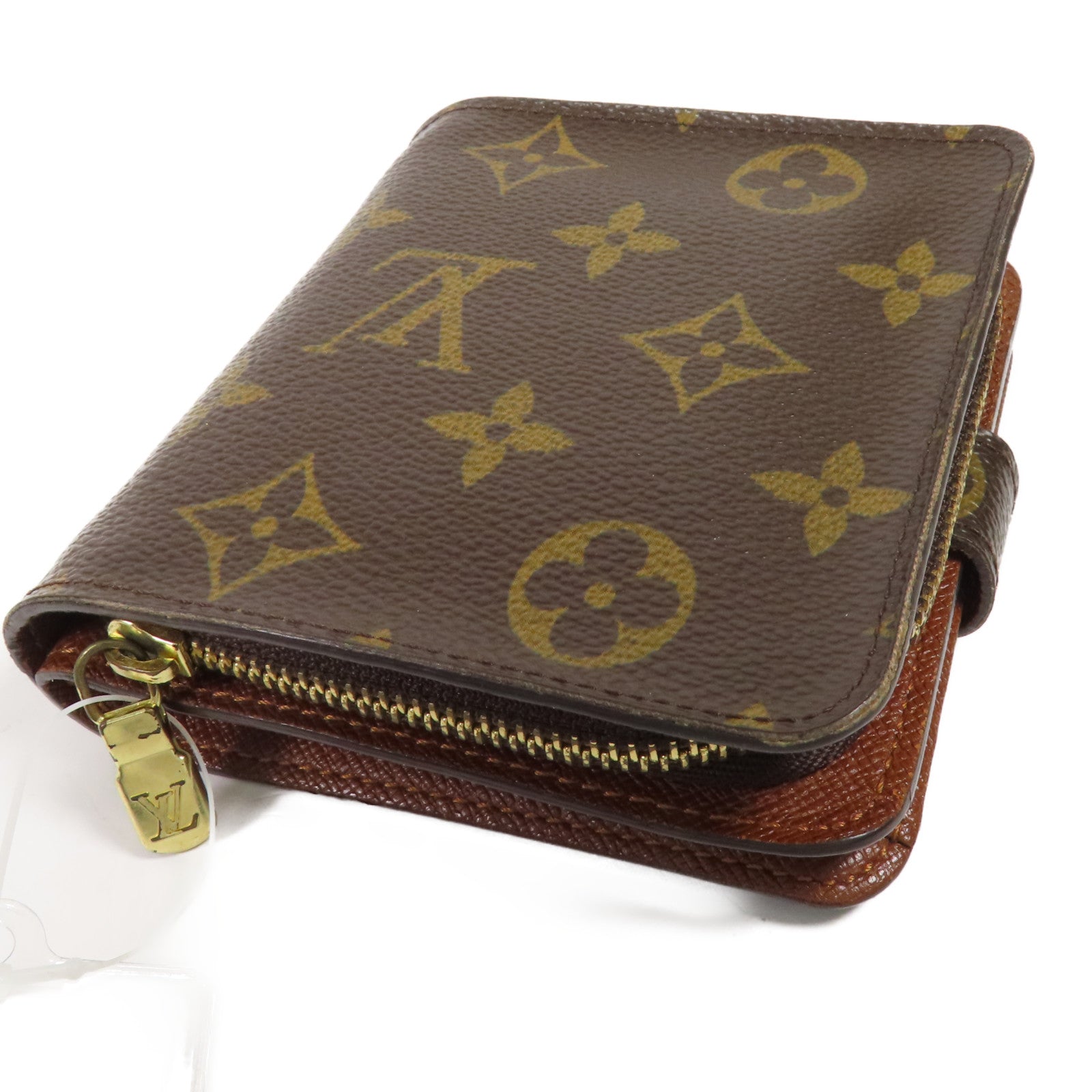 LOUIS VUITTON Monogram Compact Zip Wallet金扣錢包