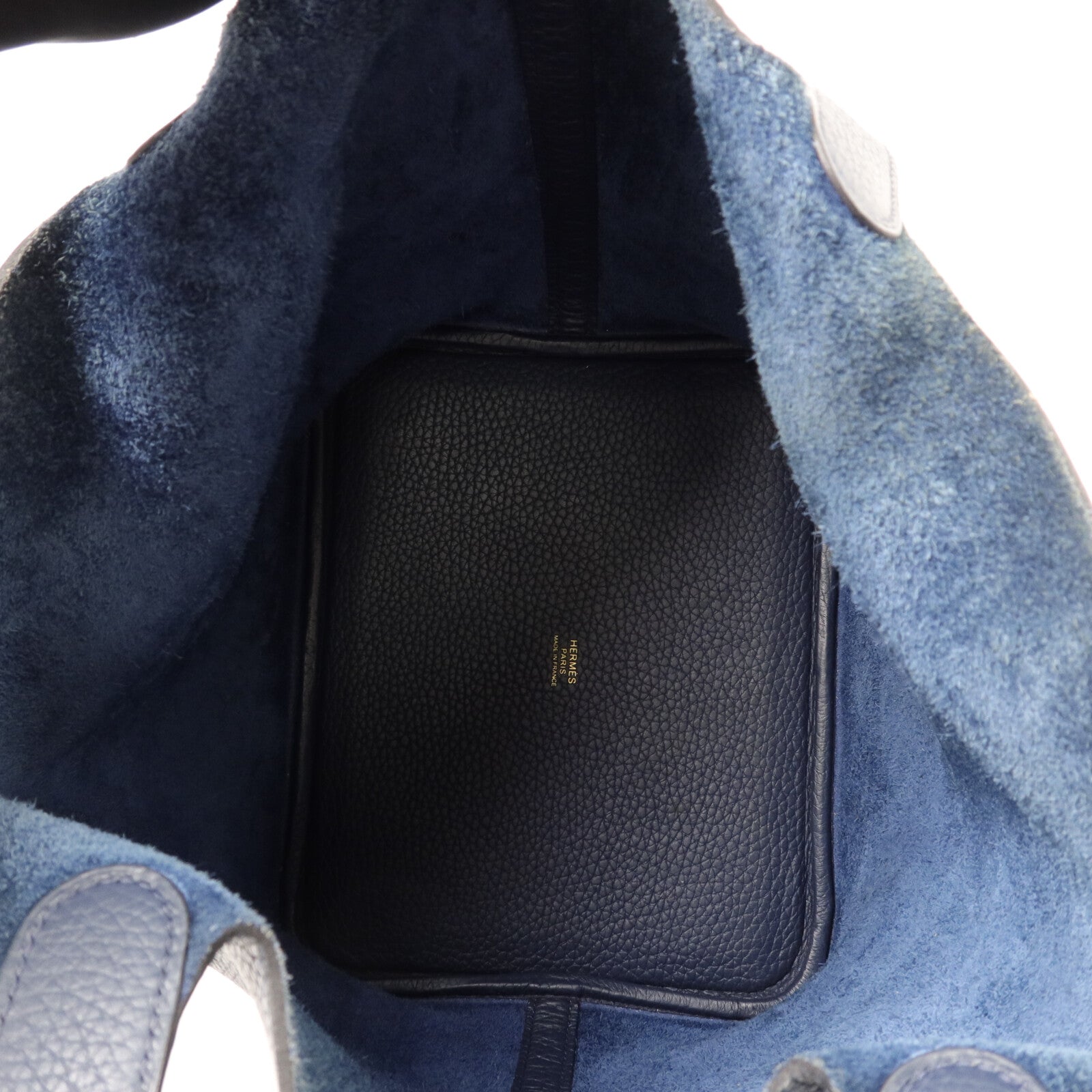 HERMES Clemence皮革Picotin MM手挽袋Bleu De Prusse