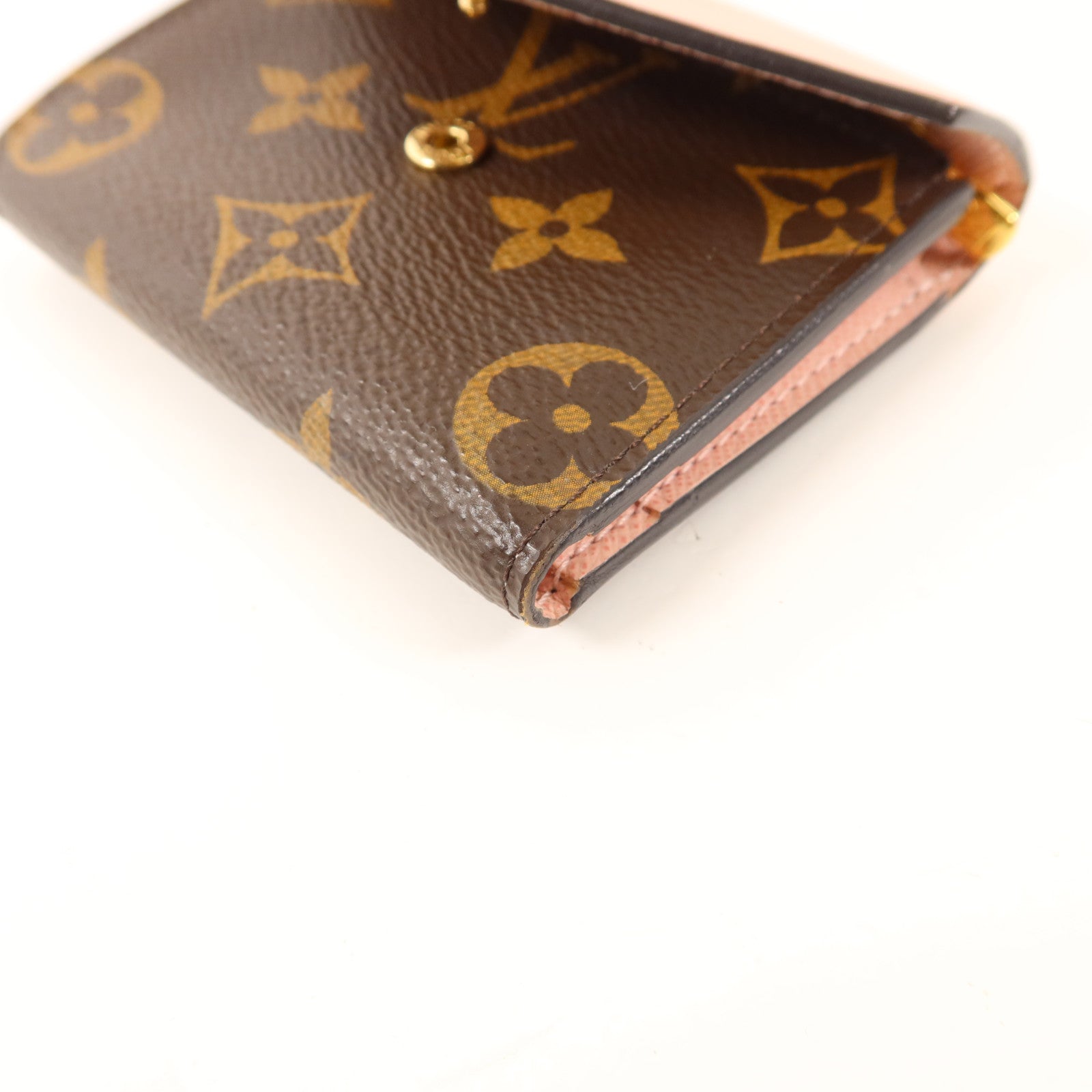 LOUIS VUITTON Monogram/牛皮皮革Zoe Wallet金扣錢包