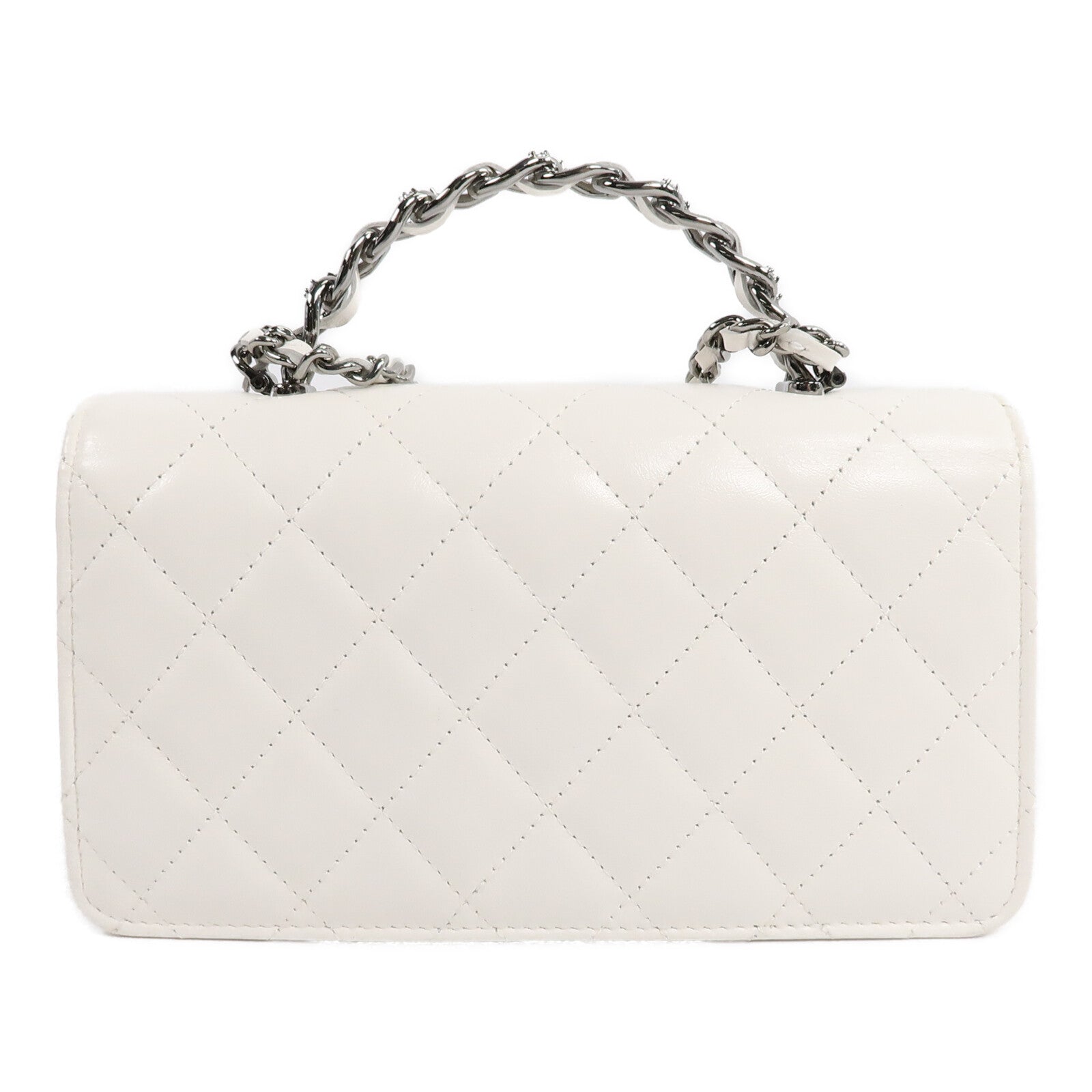 CHANEL 牛皮皮革Top Handle Flap Bag鏈帶手挽肩背兩用袋