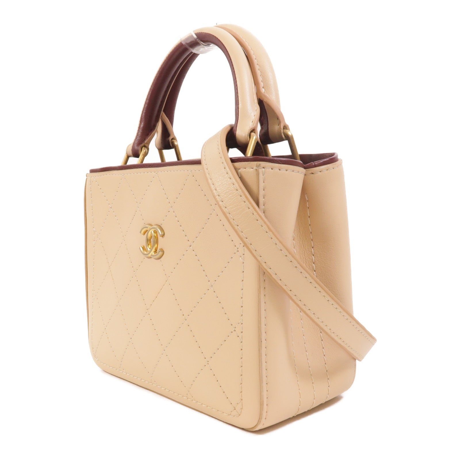 CHANEL 牛皮皮革Shopping Tote金扣手挽肩背兩用袋