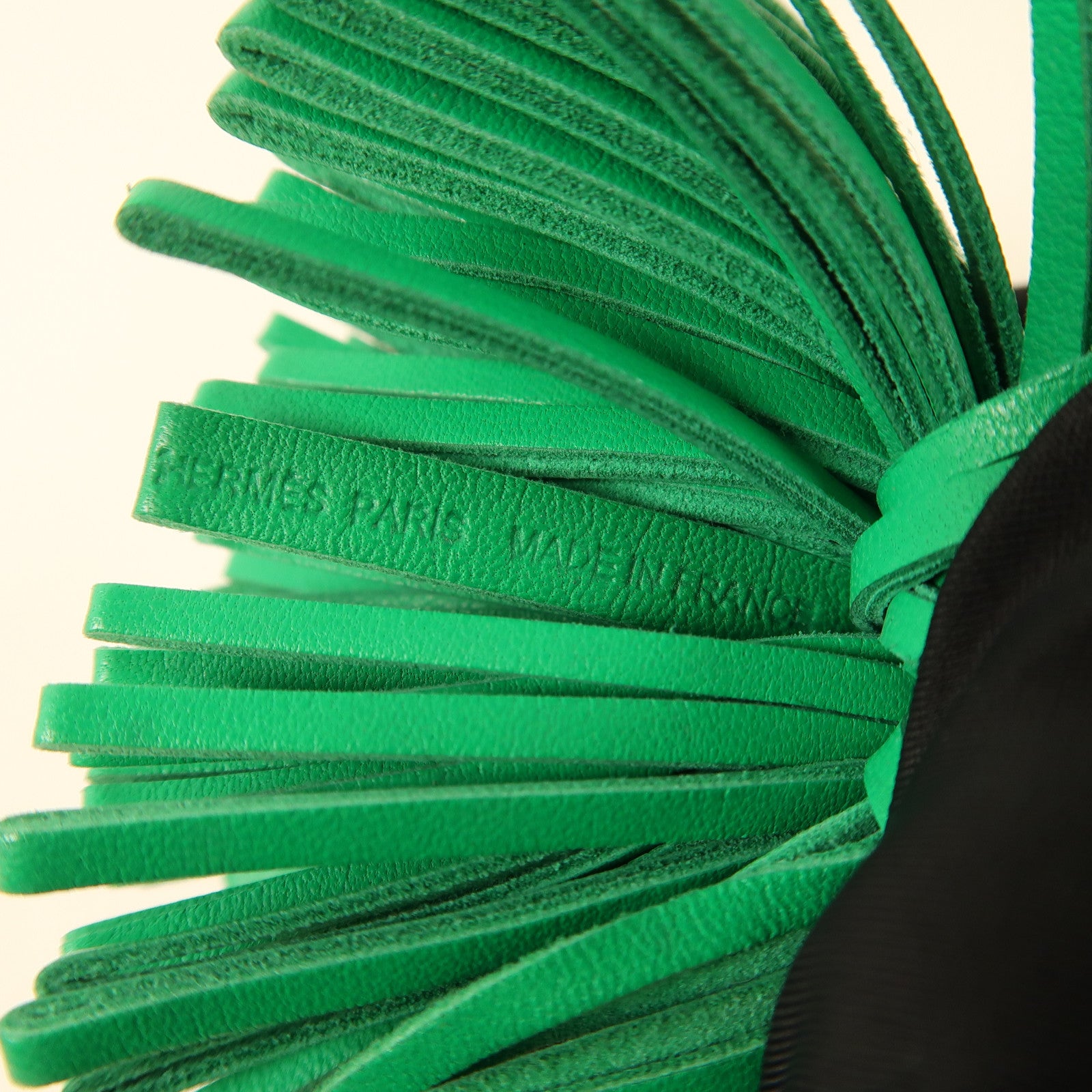 HERMES Swift皮革Carmen Key Ring銀扣鑰匙圈Green