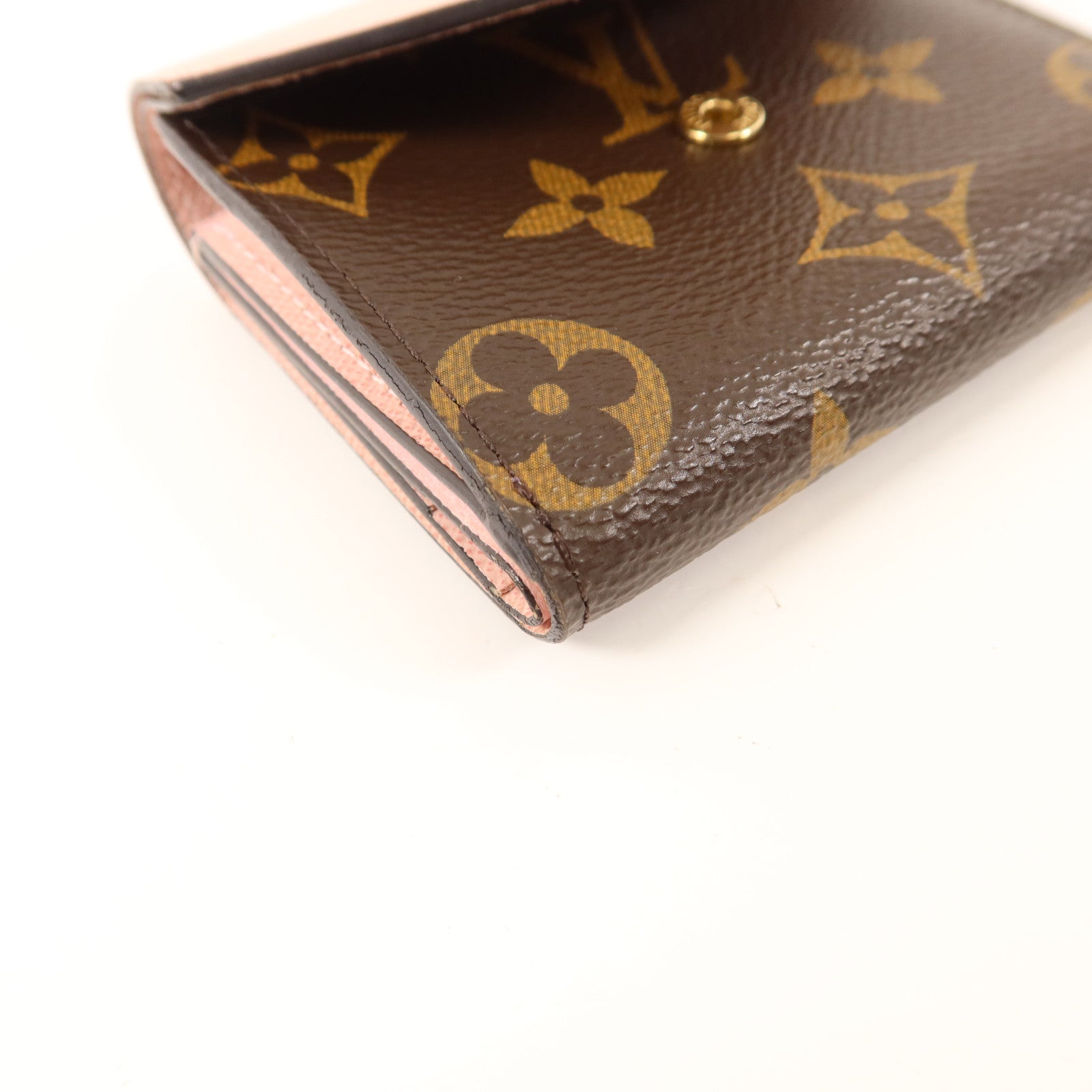 LOUIS VUITTON Monogram/牛皮皮革Zoe Wallet金扣錢包