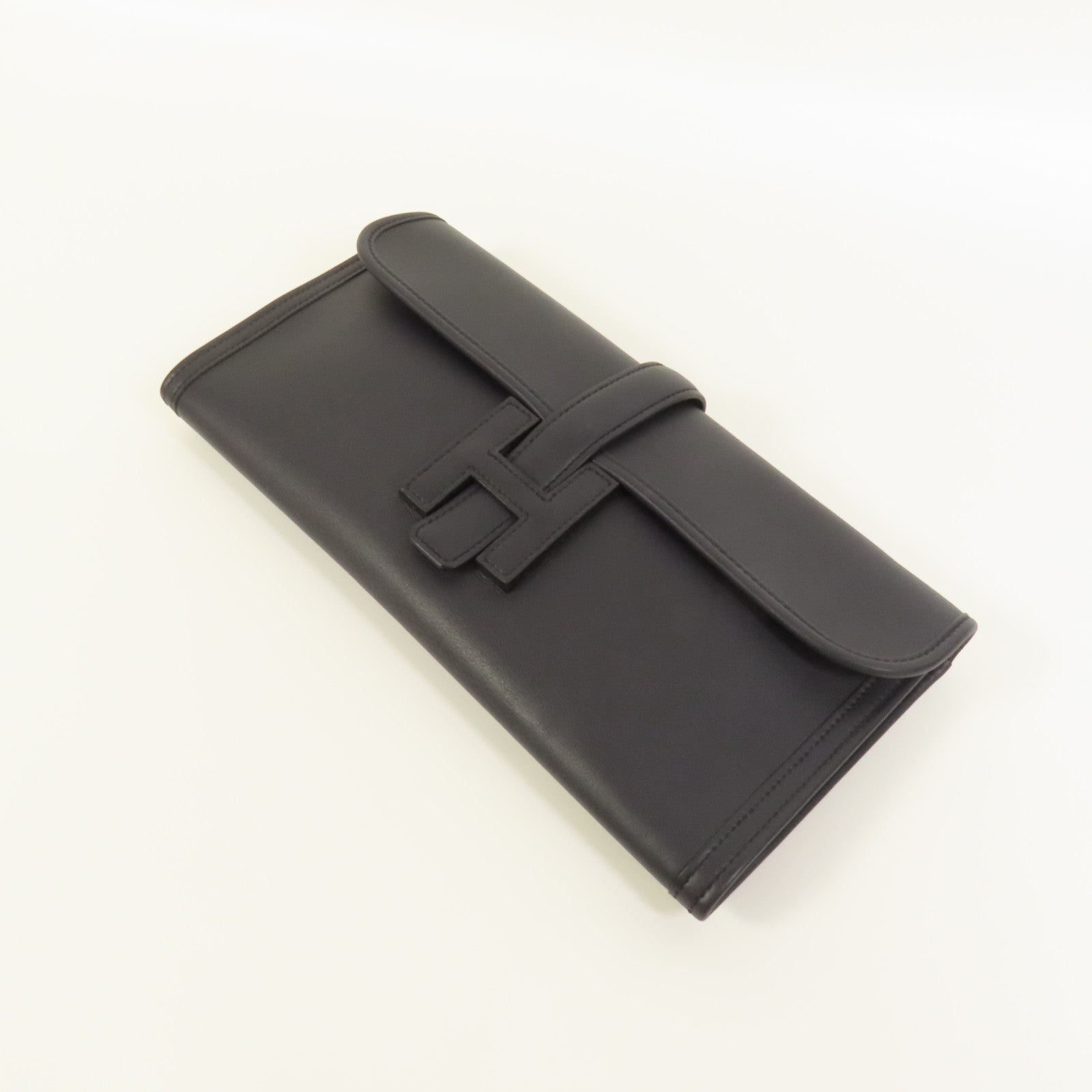 HERMES Swift皮革Jige手拿包Navy