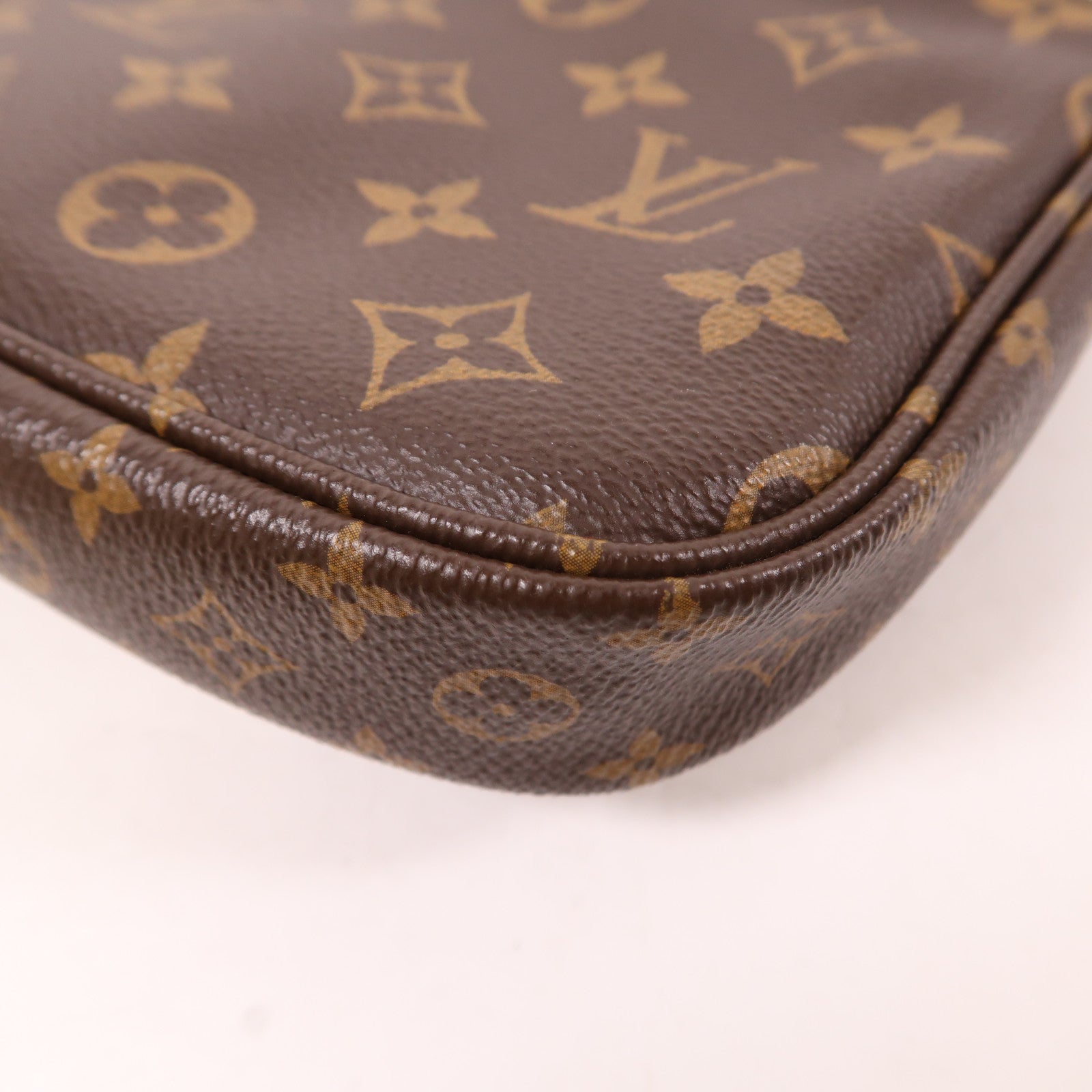 LOUIS VUITTON Monogram Multi Pochette Accessoires金扣手挽肩背兩用袋棕色