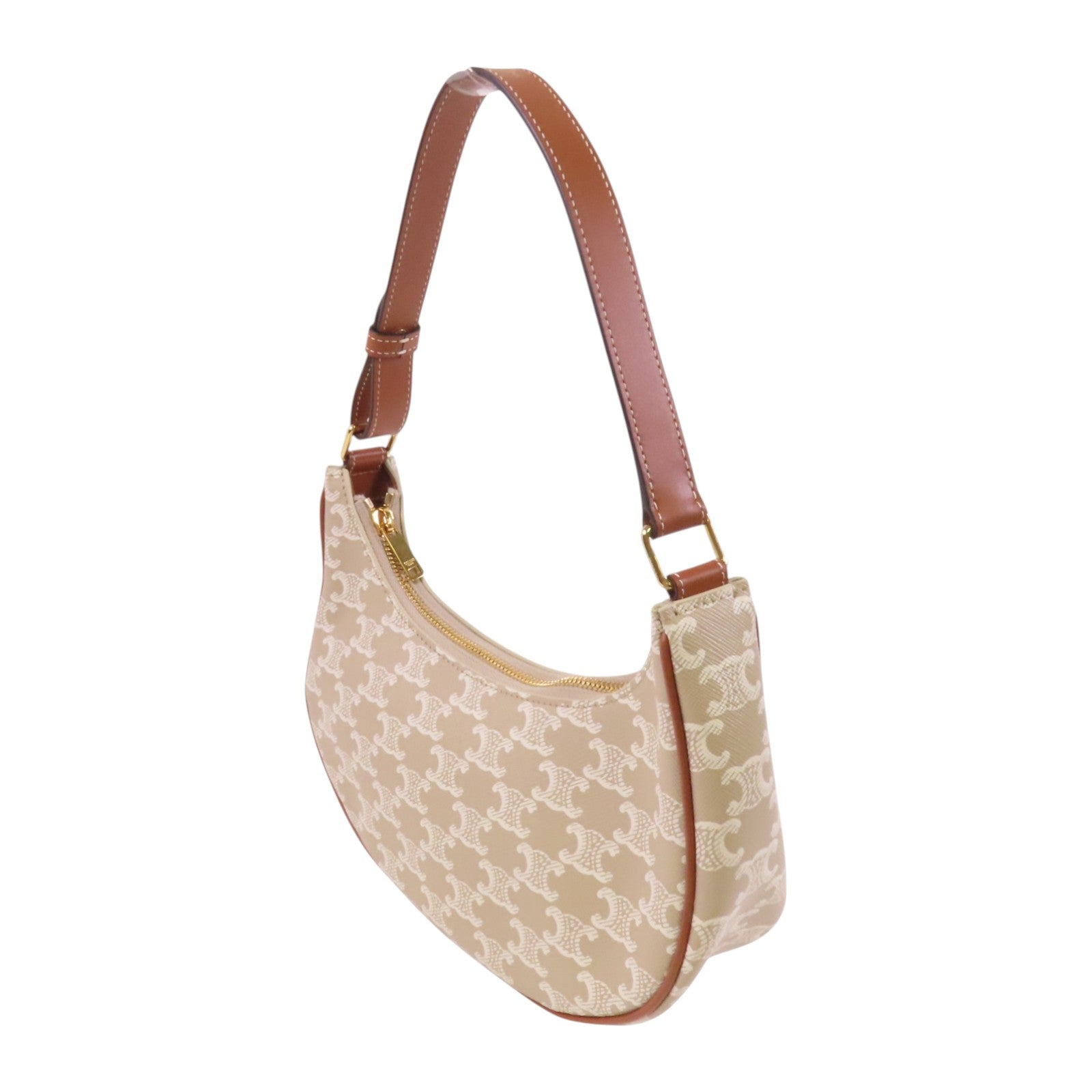 CELINE Trionphe塗層帆布Aca Medium Bag金扣肩背袋