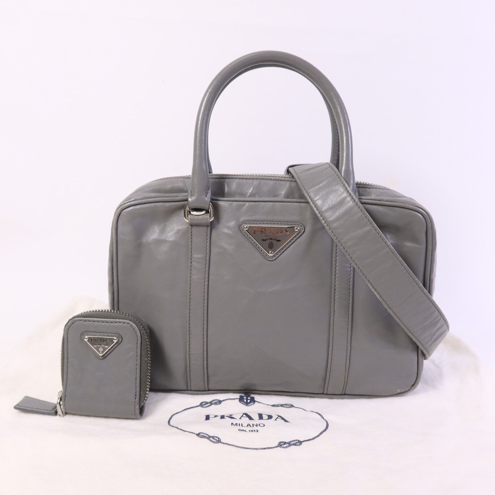 PRADA 牛皮皮革Nappa Antique手挽肩背兩用袋