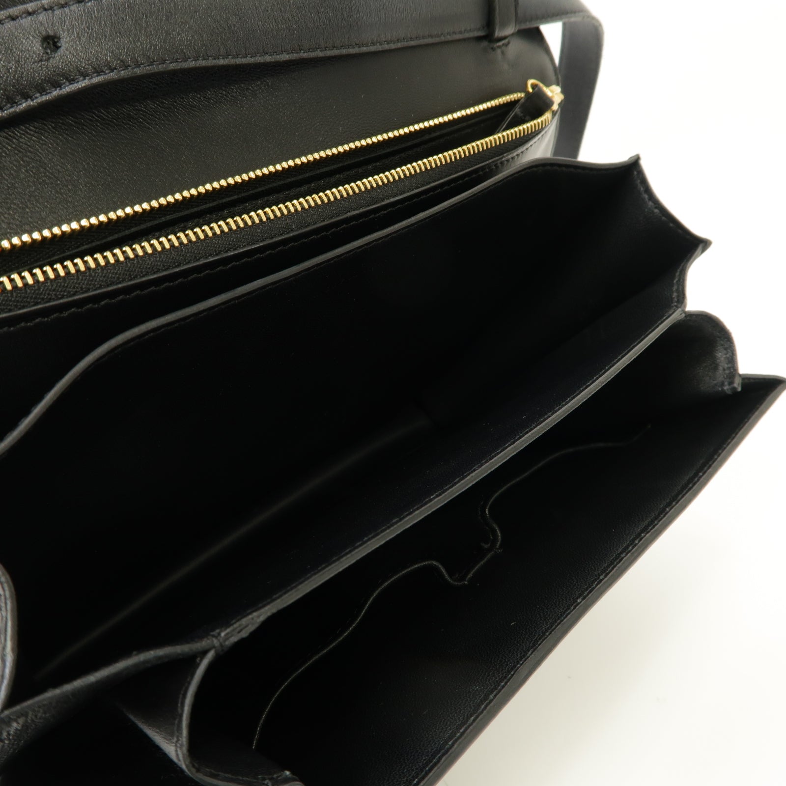 CELINE 牛皮皮革Classic Box Shoulder Bag金扣肩背袋黑色