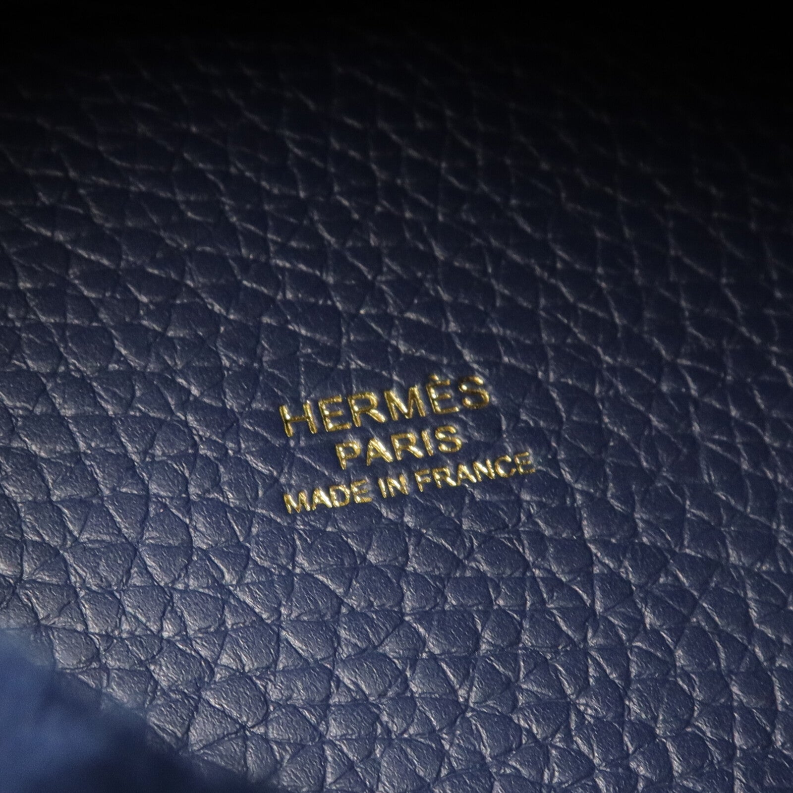 HERMES Clemence皮革Picotin MM手挽袋Bleu De Prusse