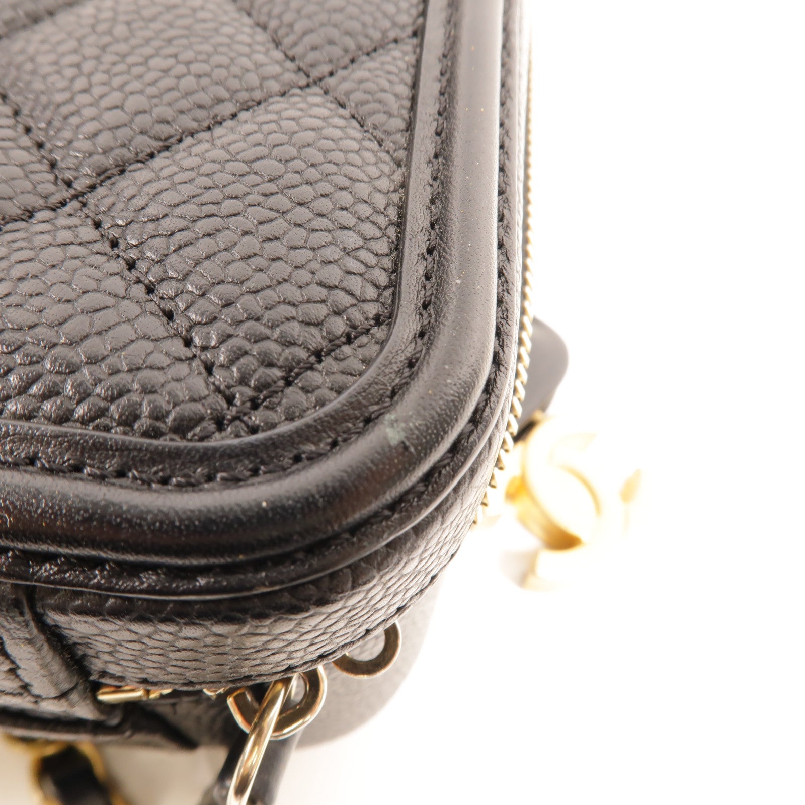 CHANEL 牛皮皮革Filigree Vanity Case手挽肩背兩用袋