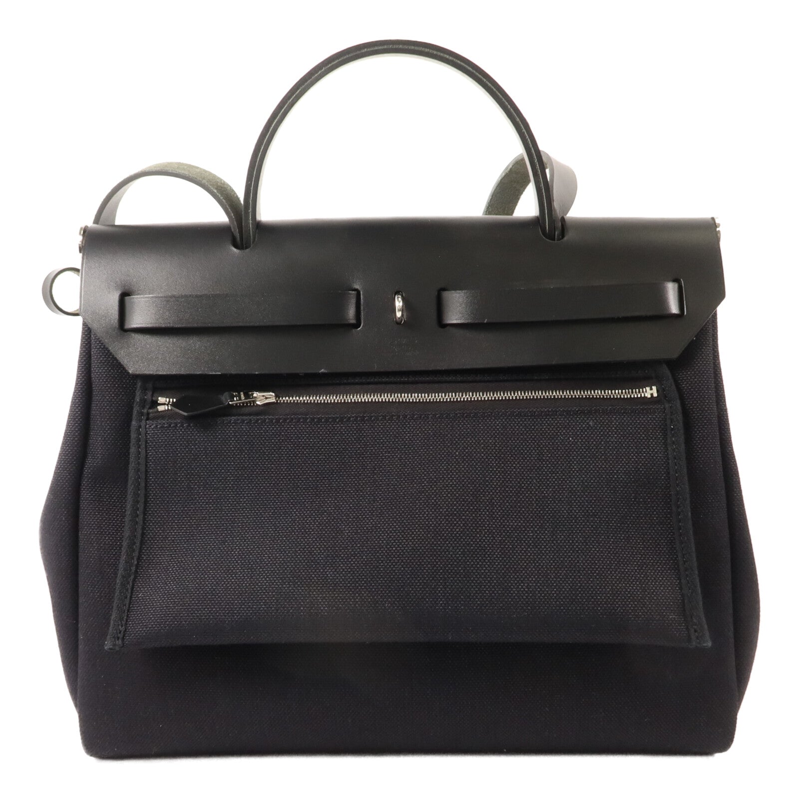 HERMES 帆布Herbag PM手挽肩背兩用袋Noir