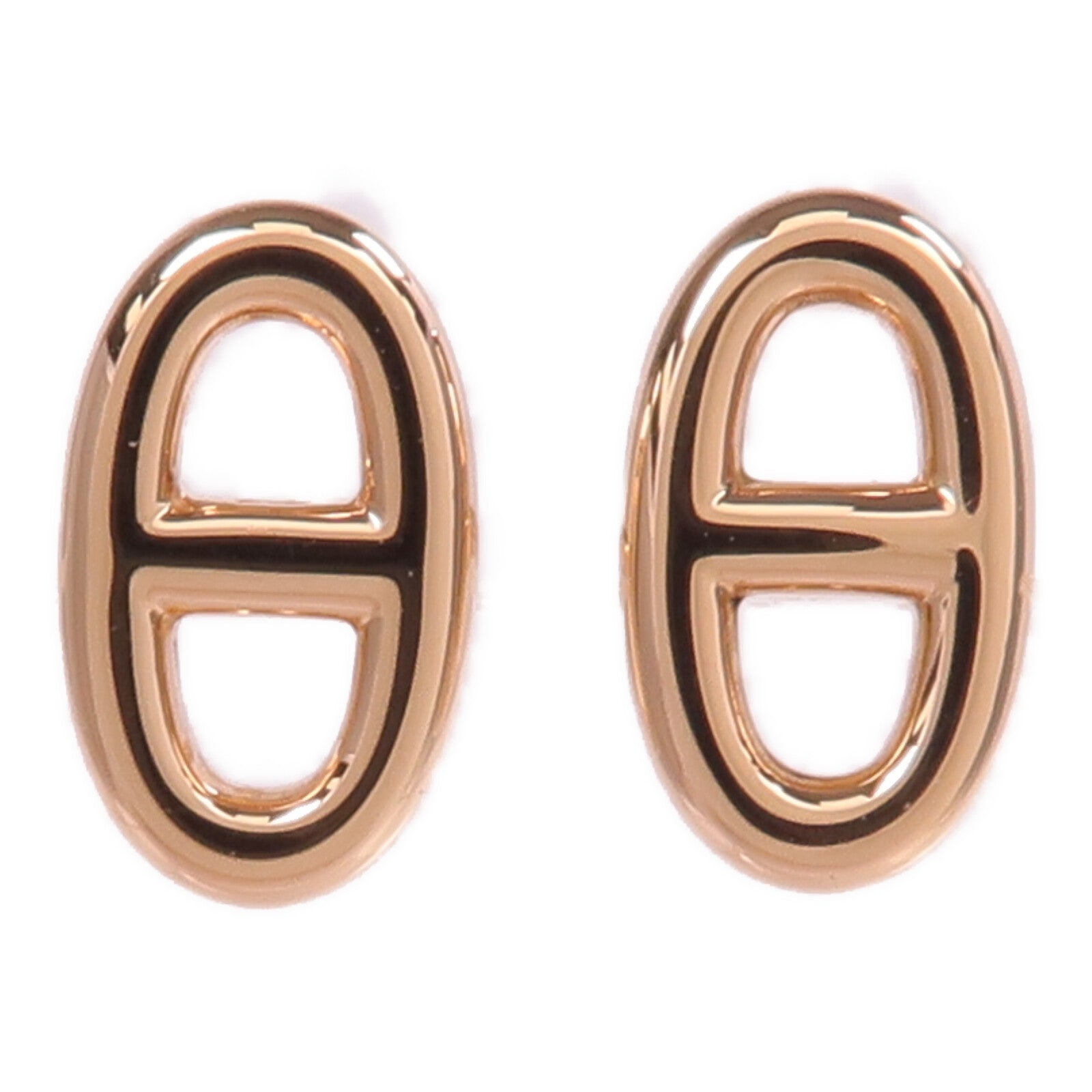 HERMES 18K玫瑰金Chaine d'Ancre Earrings耳環