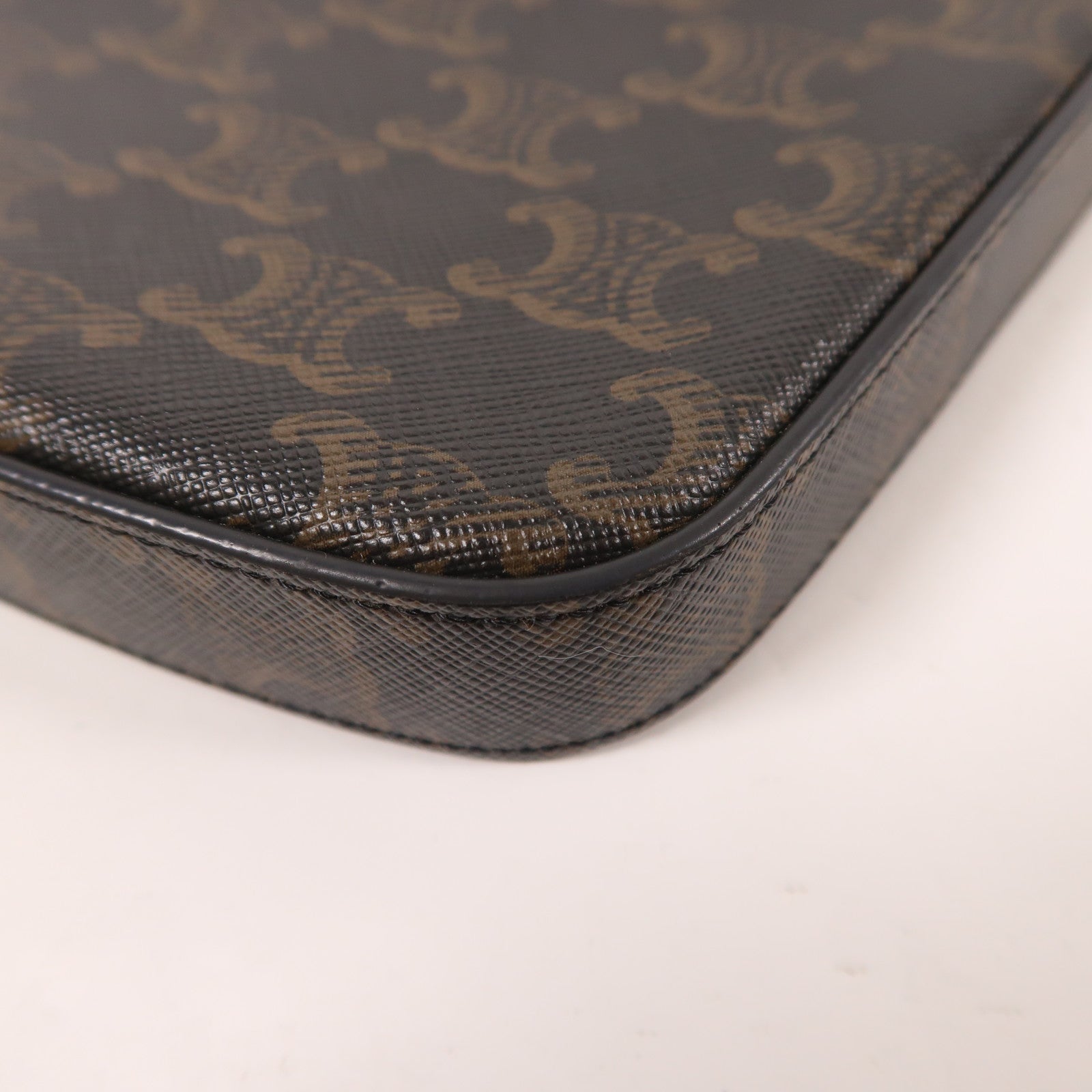 CELINE 塗層帆布Croque金扣肩背袋