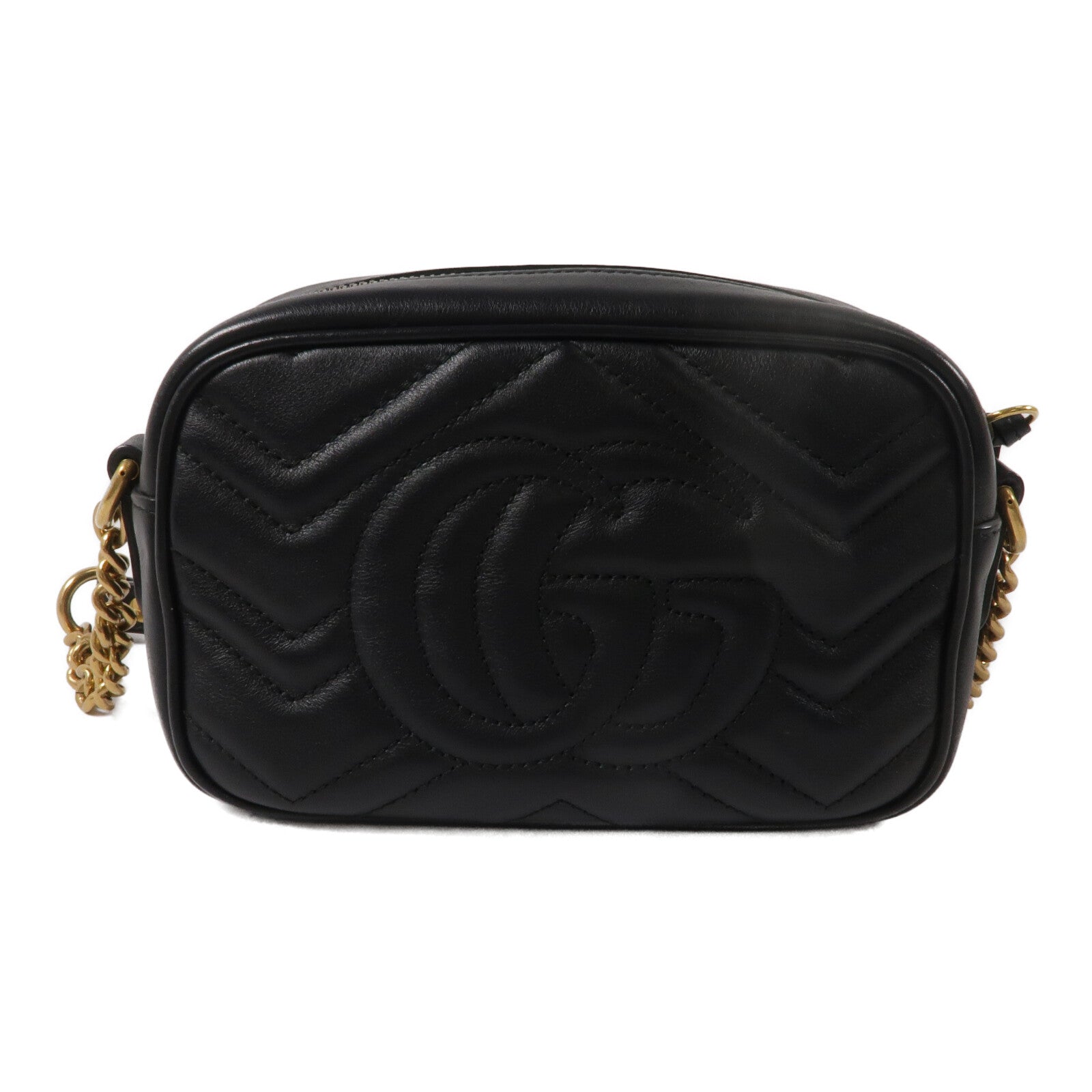 GUCCI 羊皮皮革GG Marmont Mini鏈帶肩背袋