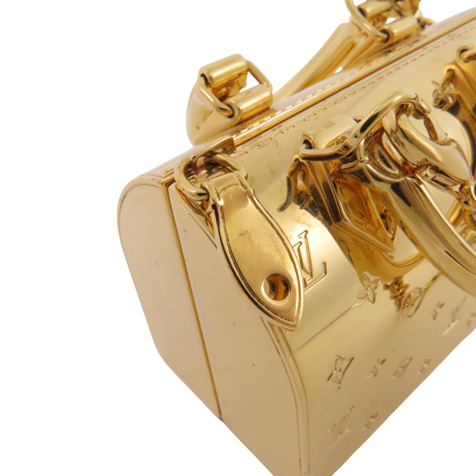 LOUIS VUITTON 金屬Speedy Charm Bag金扣鏈帶掛飾