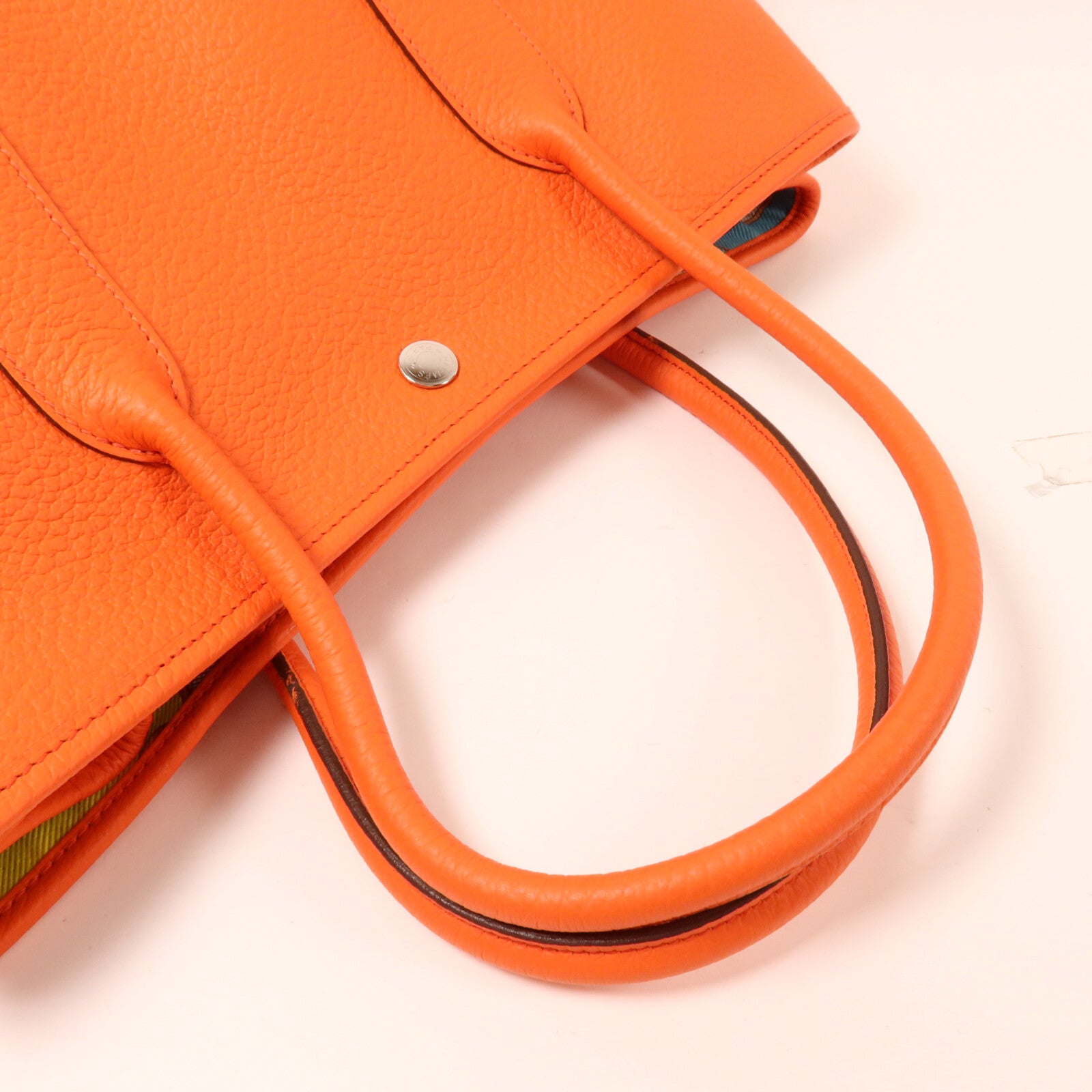 HERMES Negonda皮革Garden Party PM手挽袋Orange